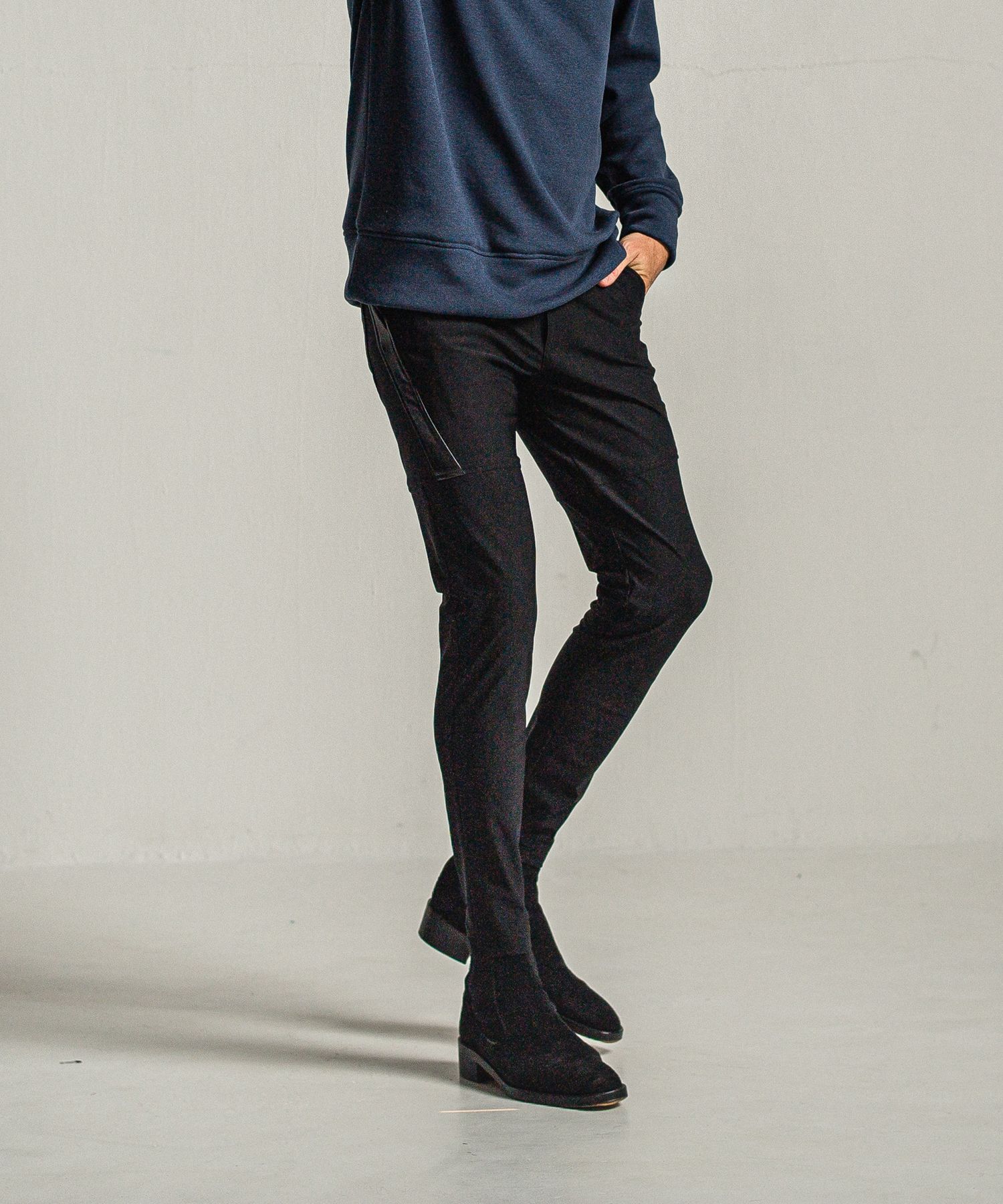 TYLER PANTS / RC34-ST-026H / 裏起毛レザーラインイージーパンツ / ブラック