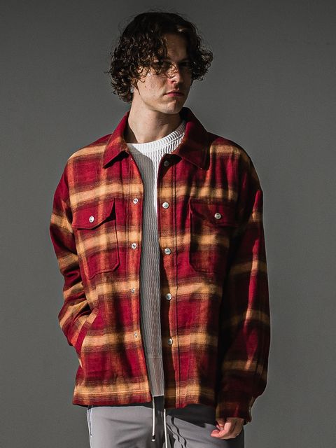 FLANNEL CHECK JK / RC41-JK-006 / フランネルチェックCPOジャケット / レッド (8月下旬入荷予定)