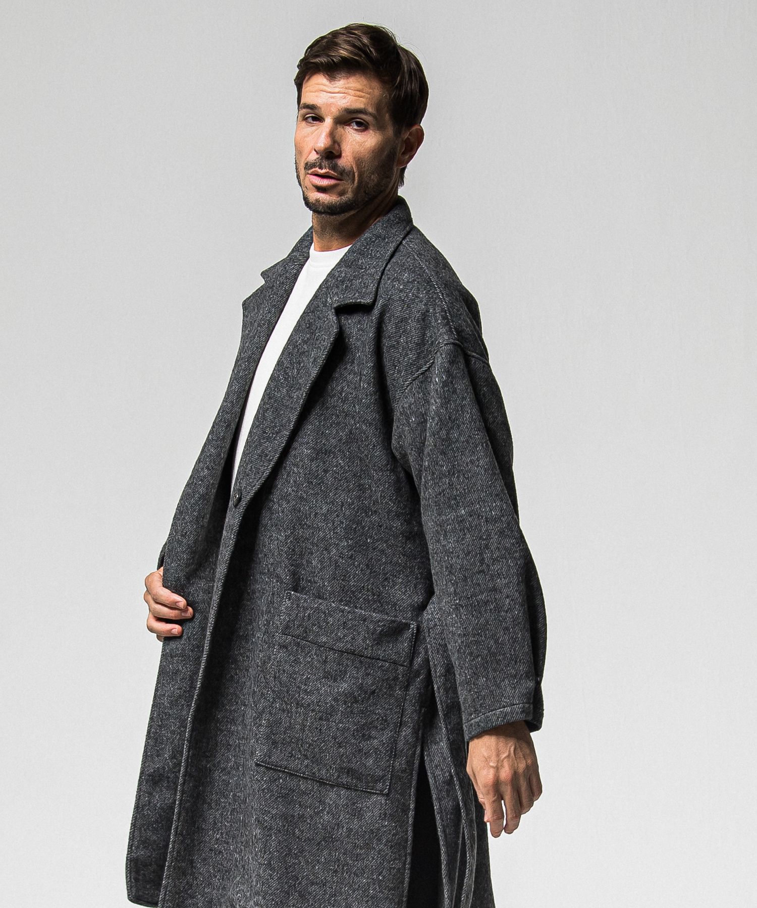 GOWN OVER COAT / RC38-JK-004 / オーバーサイズガウンコート / グレー (11月上旬入荷予定)
