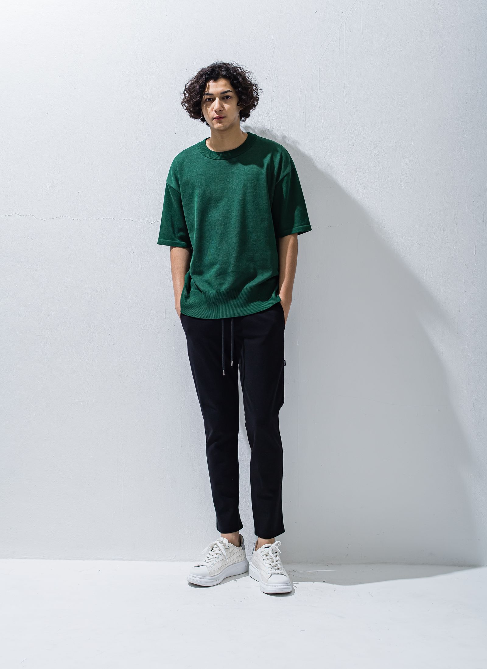 BACK ROGO HALF KNT / RC28-K-002 / バックロゴルーズ半袖サマーニット / グリーン※