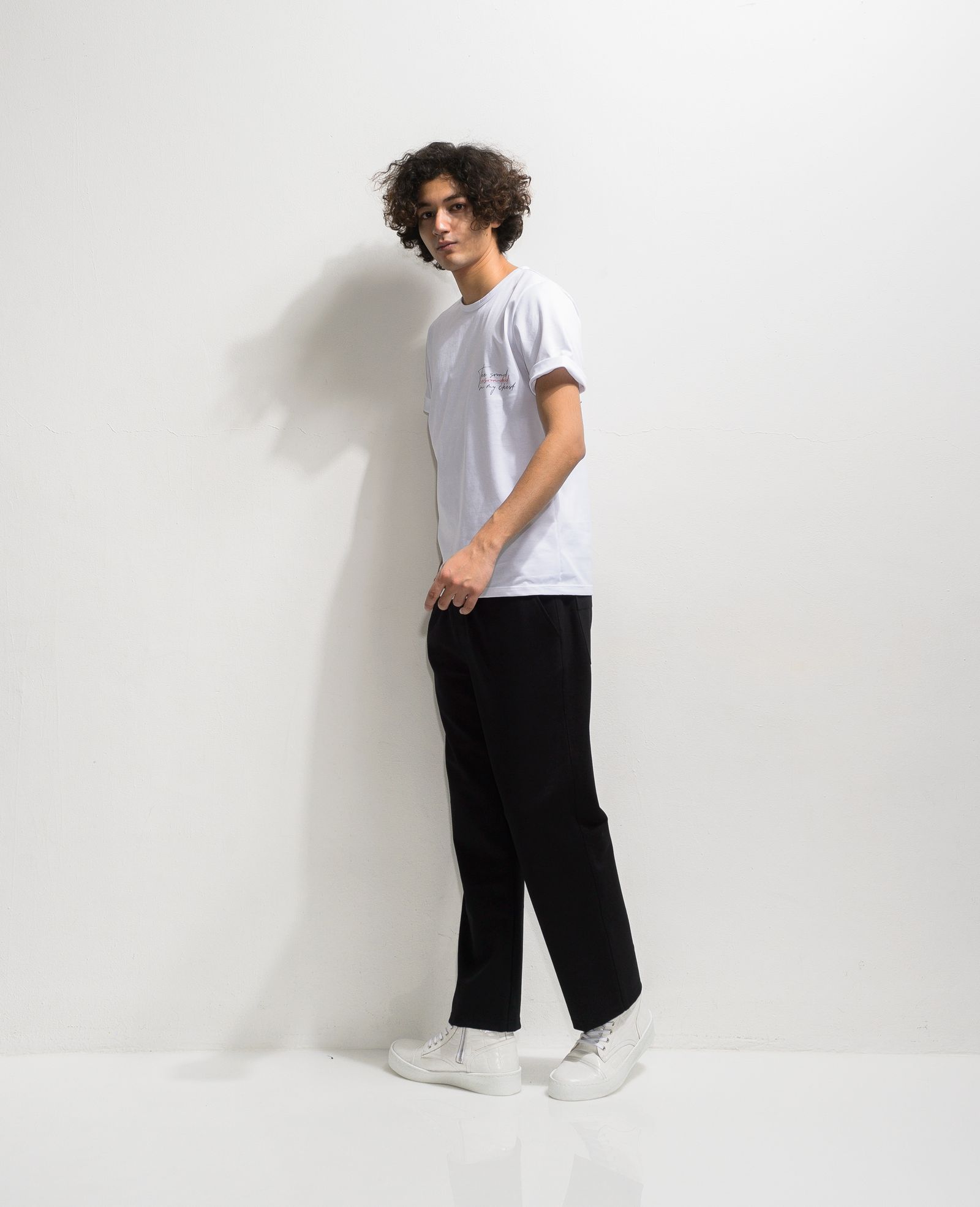 MESSAGE CHEST ROLL UP JERSEY TEE / RC20-T-003 / バックプリントTシャツ