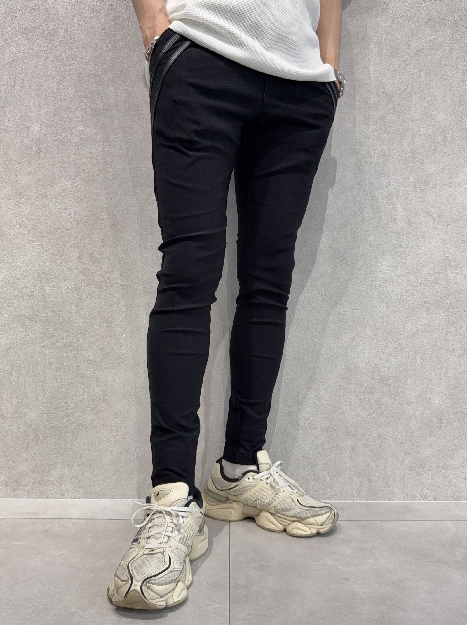 EDGE NYLON PT / BASIC-ST-014 / エッジナイロンラインパンツ / ブラック×ブラック