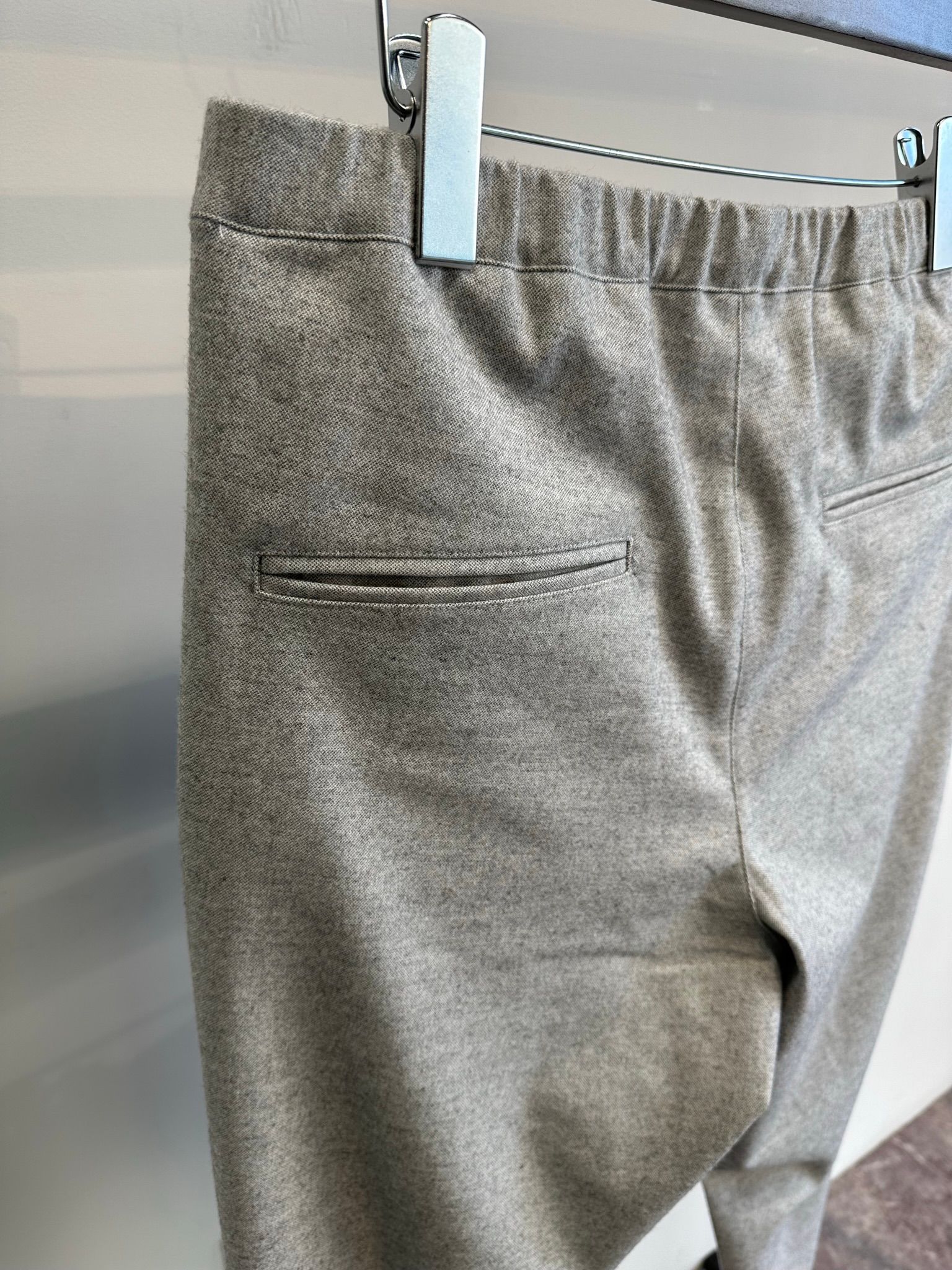PAT WIDE EASY PANTS / RC30-ST-036 / ベルト付きテーパードワイドパンツ / グレーウール