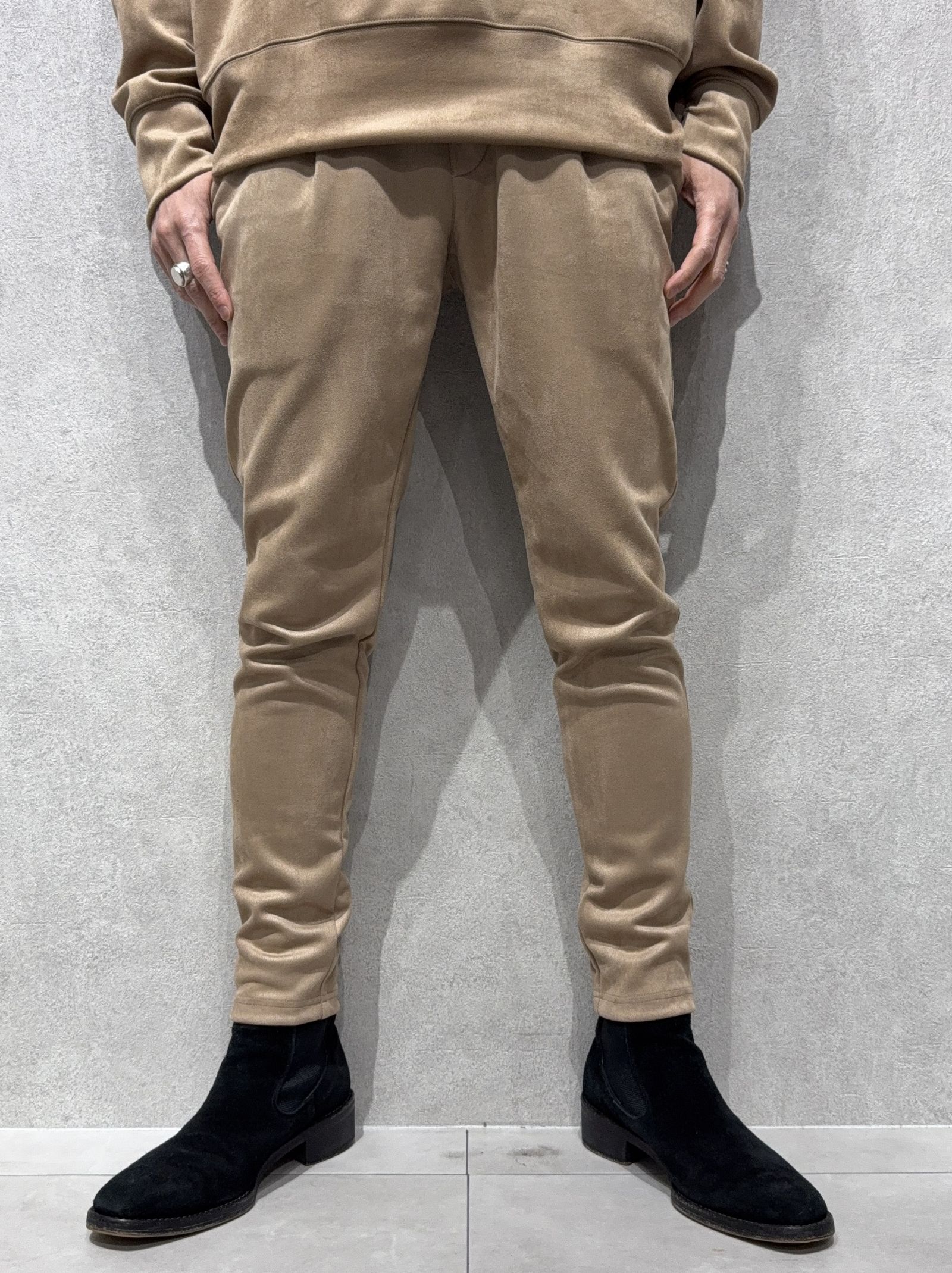 CHRIS EASY SUEDE TUCK  PANTS / RC38-ST-016T / スエードイージータックパンツ / ブラウン