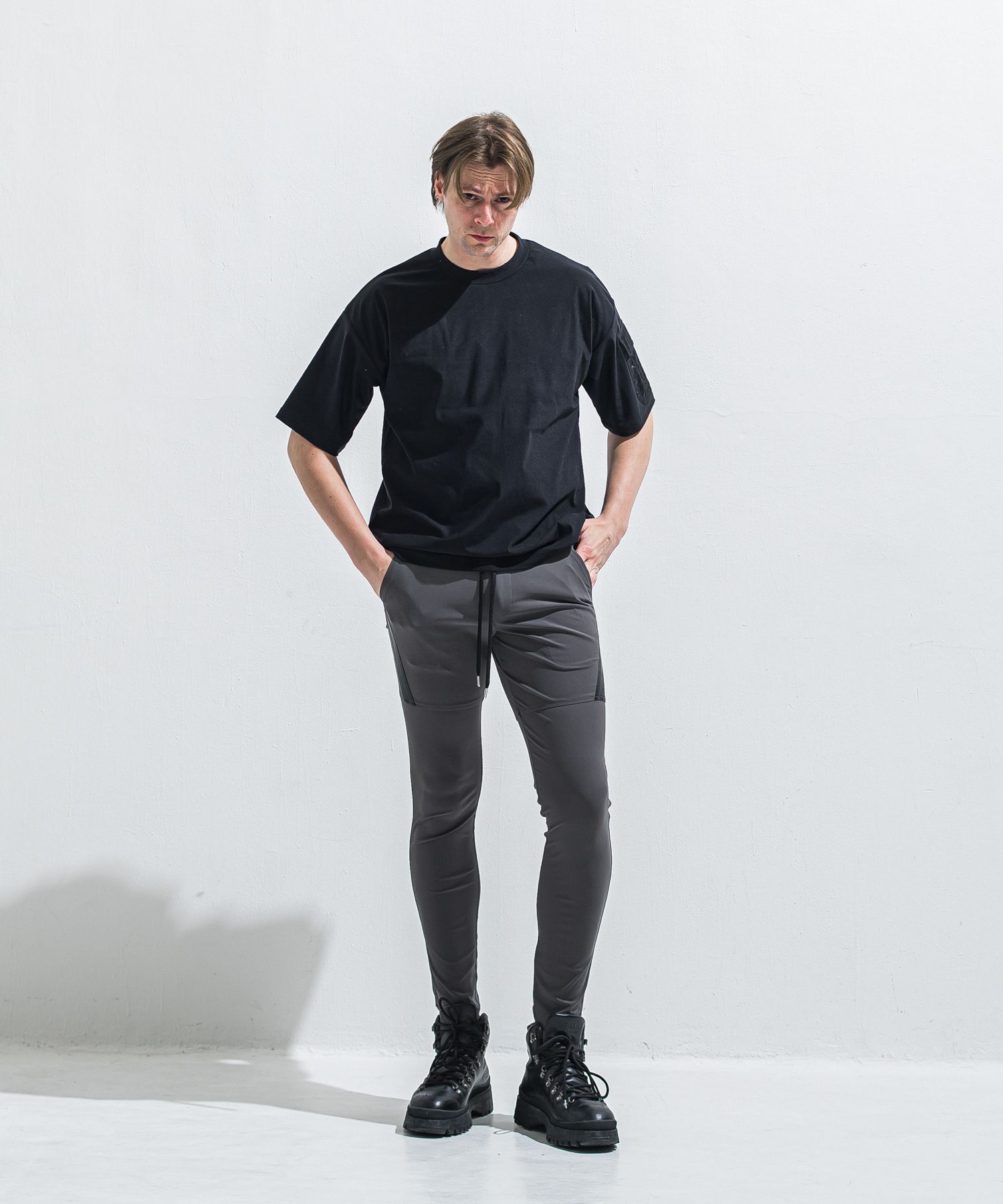 TYLER NYLON PANTS / RC40-ST-026 / レザーラインナイロンパンツ / チャコール (5月中旬入荷予定)