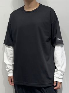 FAKE LAYERED LONG SLEEVE / RC37-T-004 / レイヤードロングスリーブTシャツ / ブラック×ホワイト