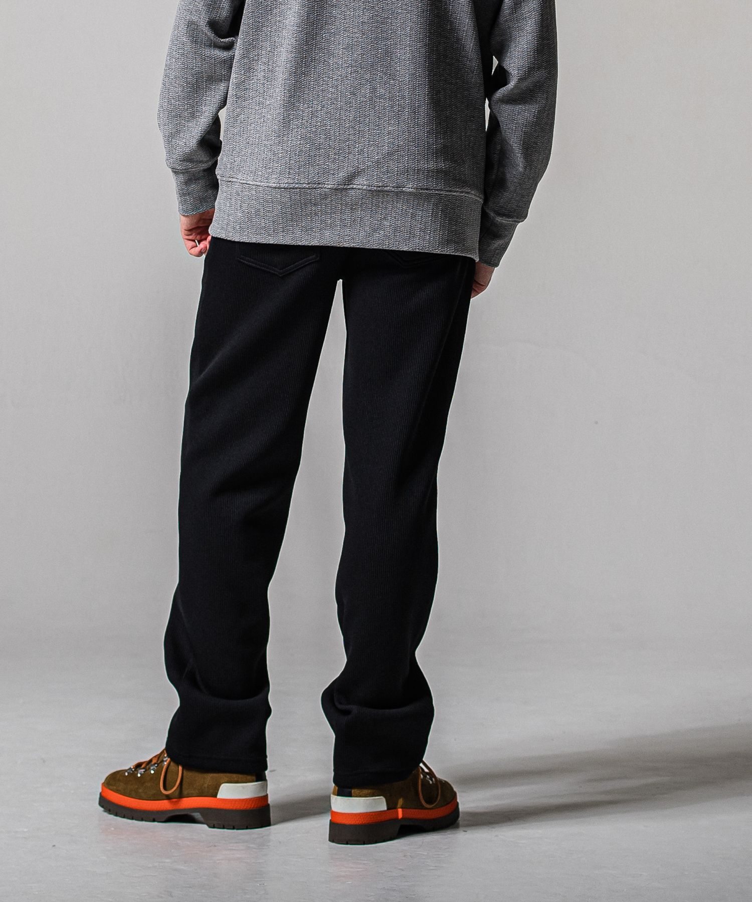 AZE WIDE TUCK PANTS / RC39-ST-016WT2 / 高機能畦編みニットワイドタックパンツ / ブラック (1月中旬入荷予定)