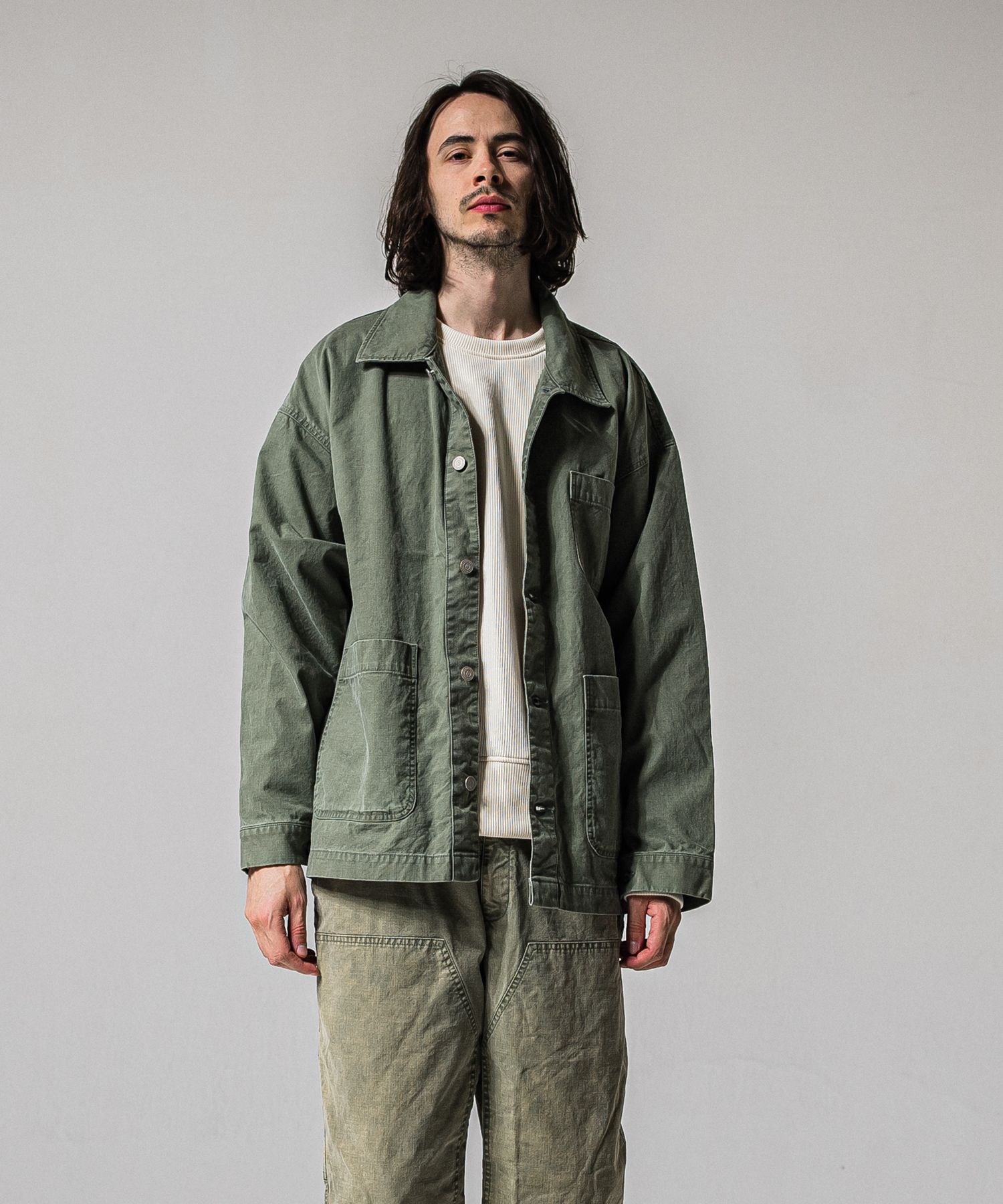 RC CAVER ALL / RC39-JK-004 / デニムカバーオール / ダックカーキ (3月中旬入荷予定)