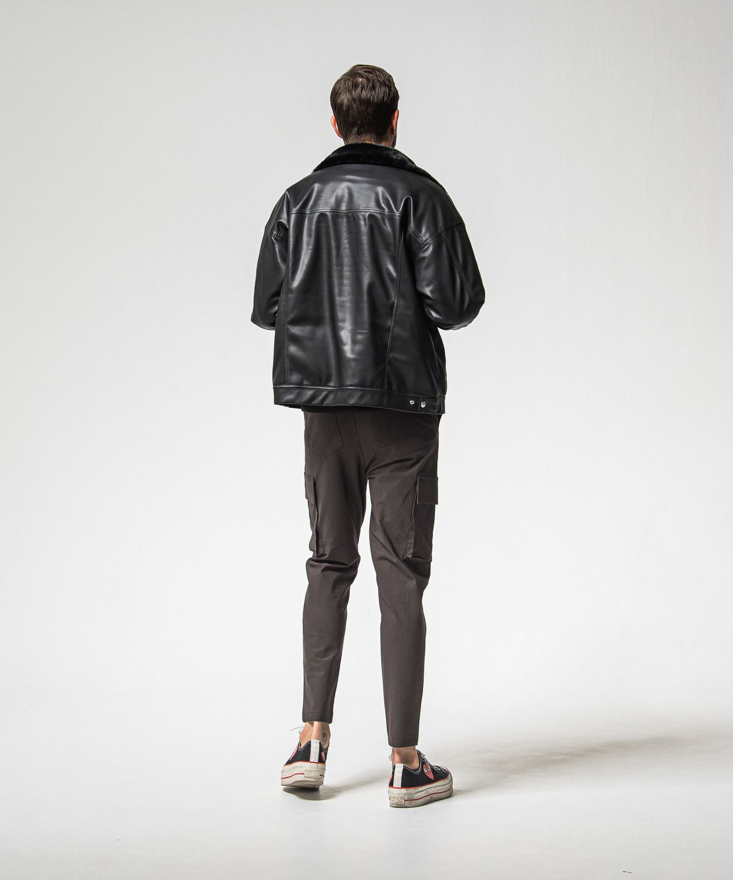 LEATHER FUR OVER G / RC38-JK-002 / レザーファーGジャン / ブラック (11月中旬入荷予定)