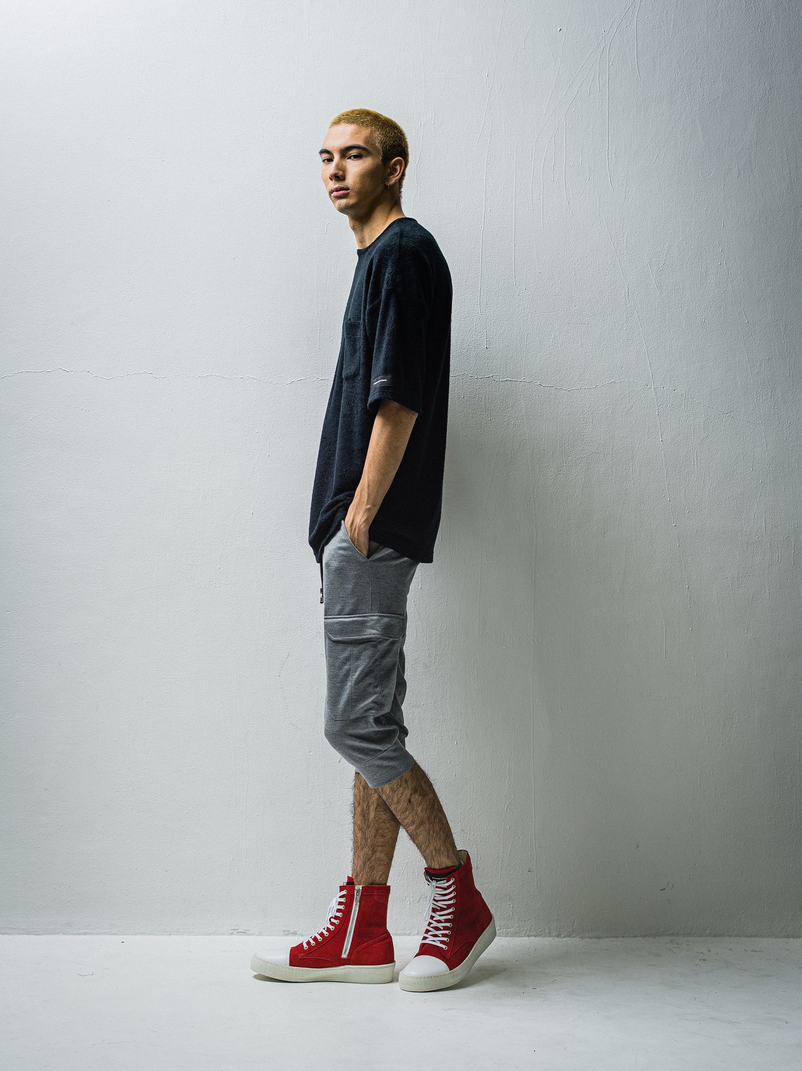 PILE LOOSE POCKET TEE / RC27-T-005 / パイルビッグポケットTシャツ / ブラック※