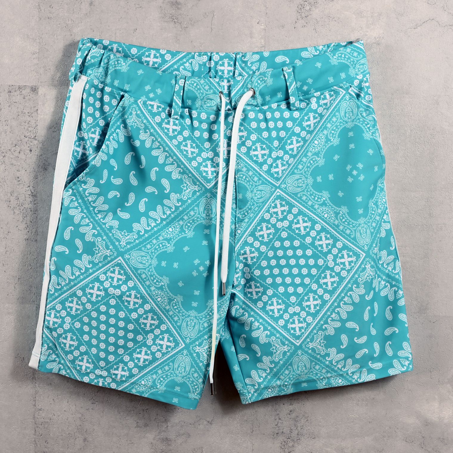 RUSH SHORTS / RC40-HP-002 / ラッシュガードショーツ / バンダナブルーグリーン (5月下旬入荷予定)