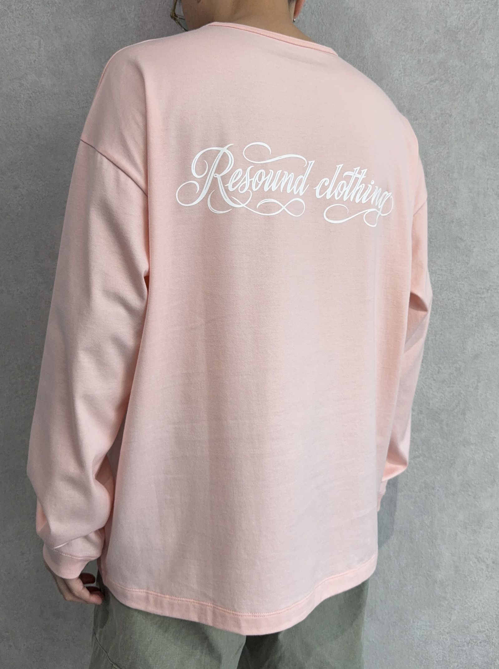 PIN ST RC OVER LONGSLEEVE TEE / RC41-T-003 / オーバーサイズ長袖バックロゴTシャツ / ピンク