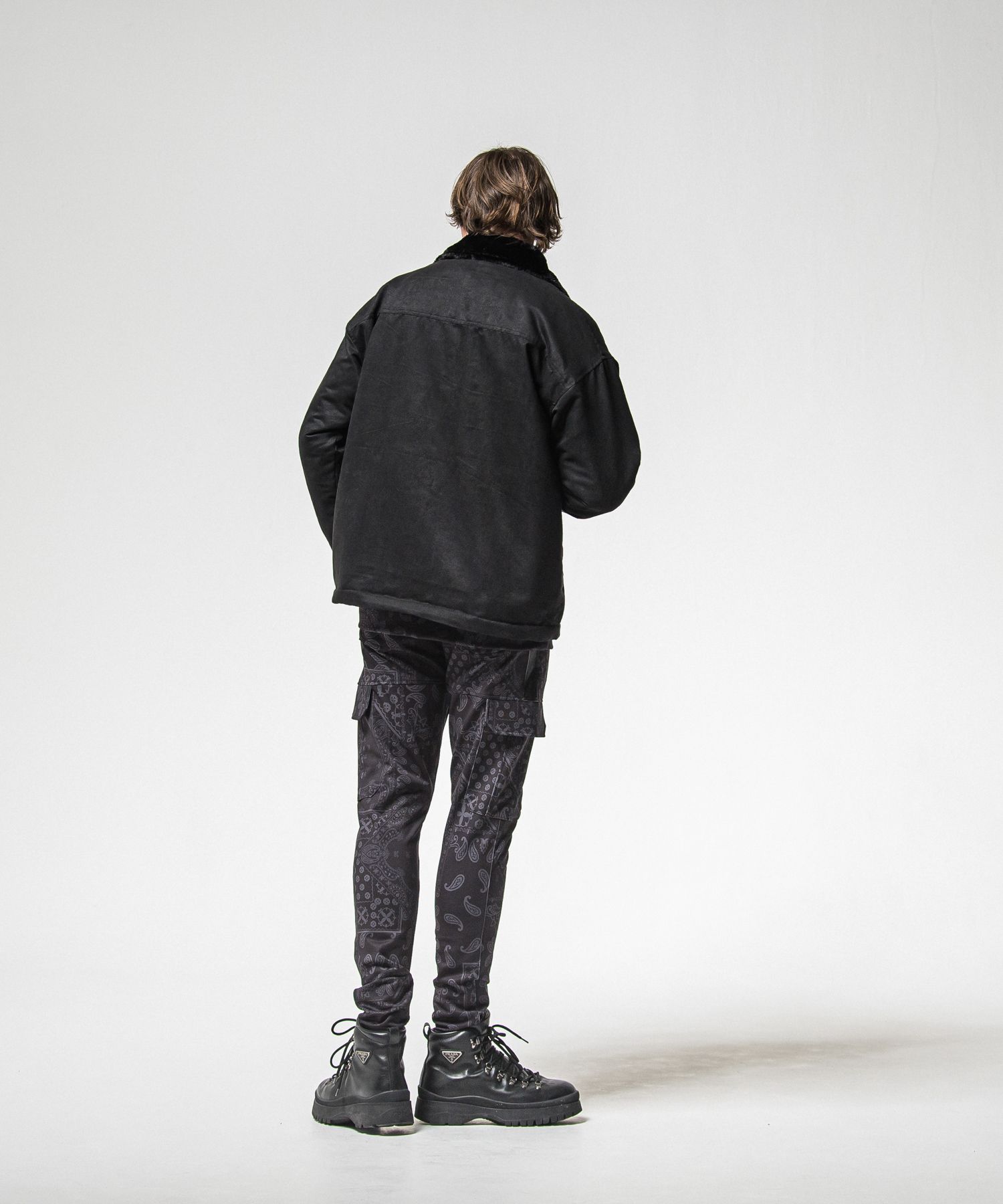 SUEDE FUR CAVER ALL / RC38-JK-003 / スエードファーカバーオール / ブラック (11月中旬入荷予定)