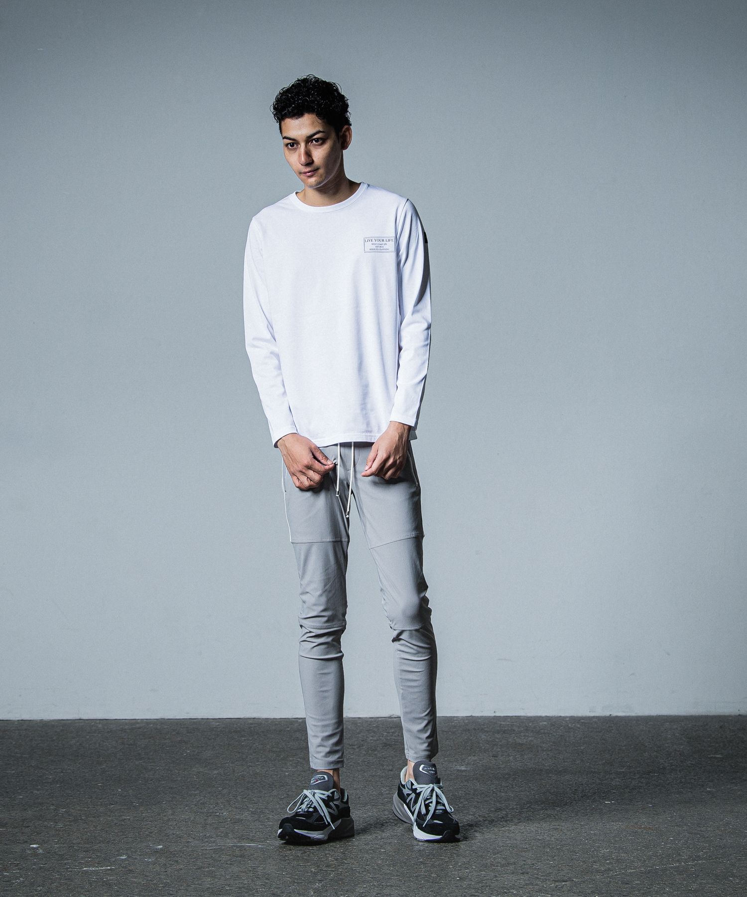 CREW LONG SLEEVE TEE / RC33-T-002 / バックプリント長袖Tシャツ / ホワイト