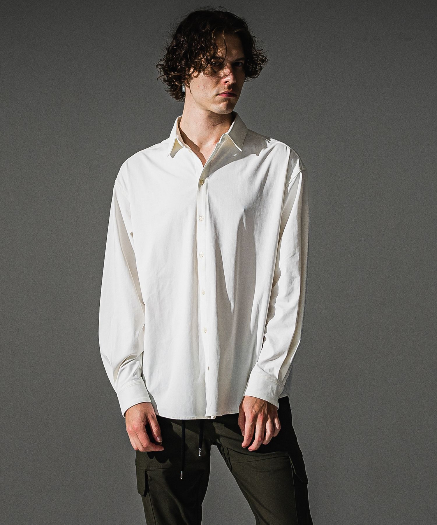 NYLON JACK SHIRTS / RC41-SH-001 / オーバーサイズナイロンシャツ / ホワイト (7月下旬入荷予定)