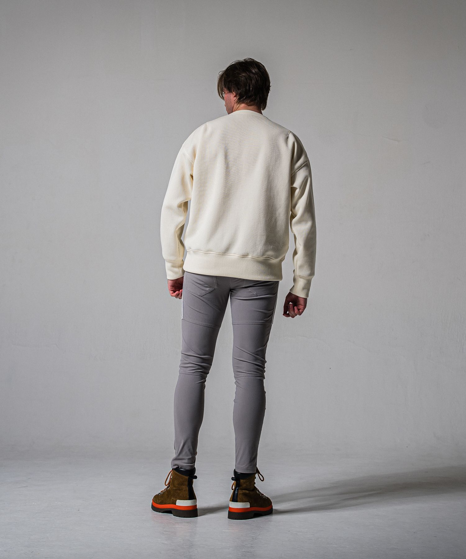 JOHNSON LINE NYLON PT / BASIC-ST-009 / ジョンソンナイロンラインパンツ / グレー×ホワイト (3月上旬入荷予定)