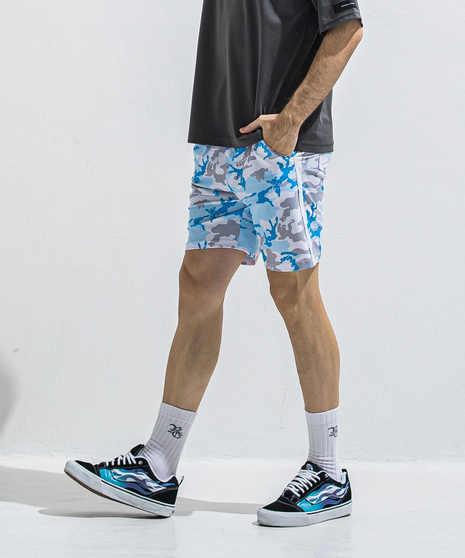 RUSH SHORTS / RC40-HP-002 / ラッシュガードショーツ / カモフラサックス (5月下旬入荷予定)