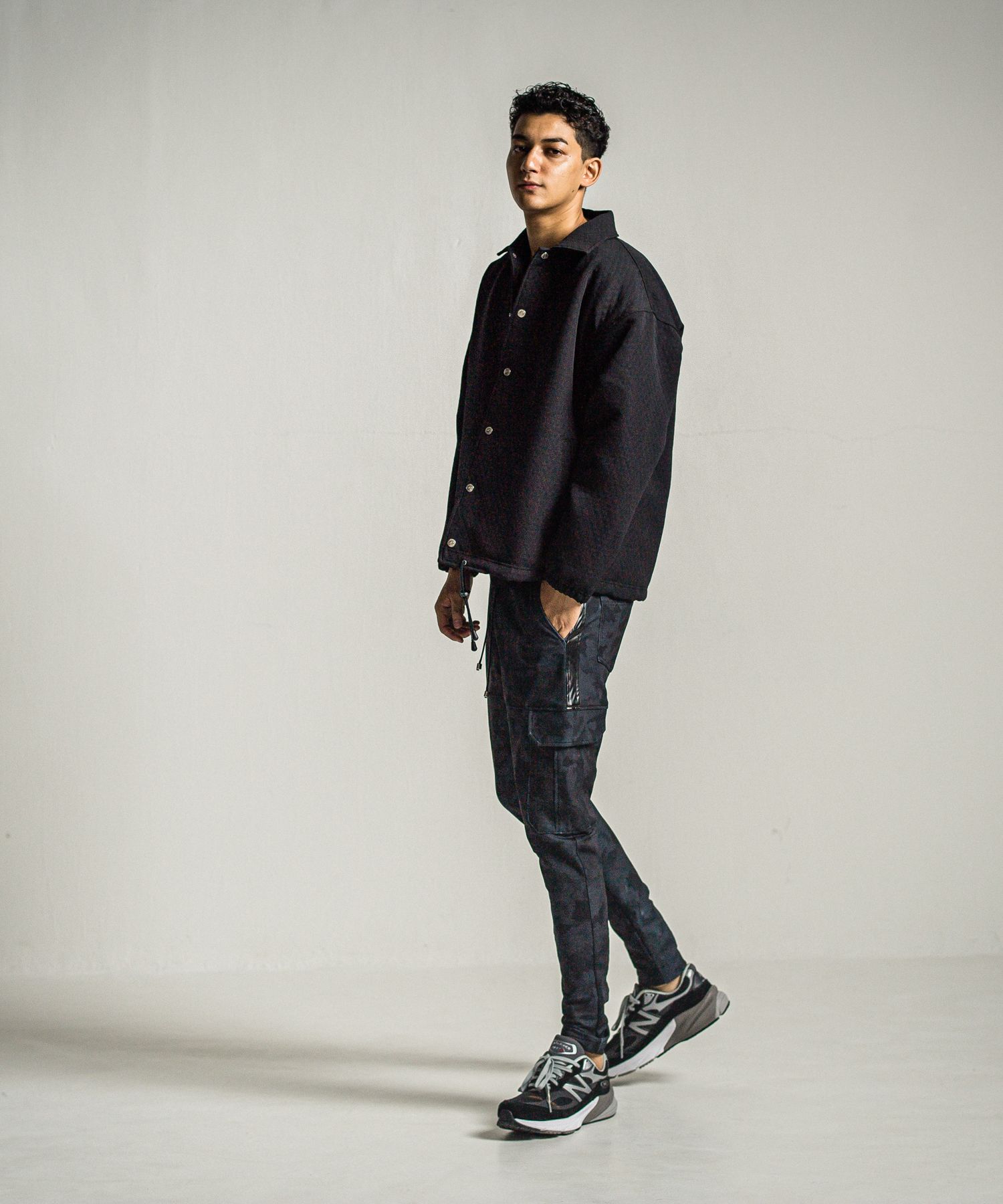 VELOURS FLEECE NEO THERMAL / RC34-C-001 / 裏起毛サーマルロングTシャツ / ブラック