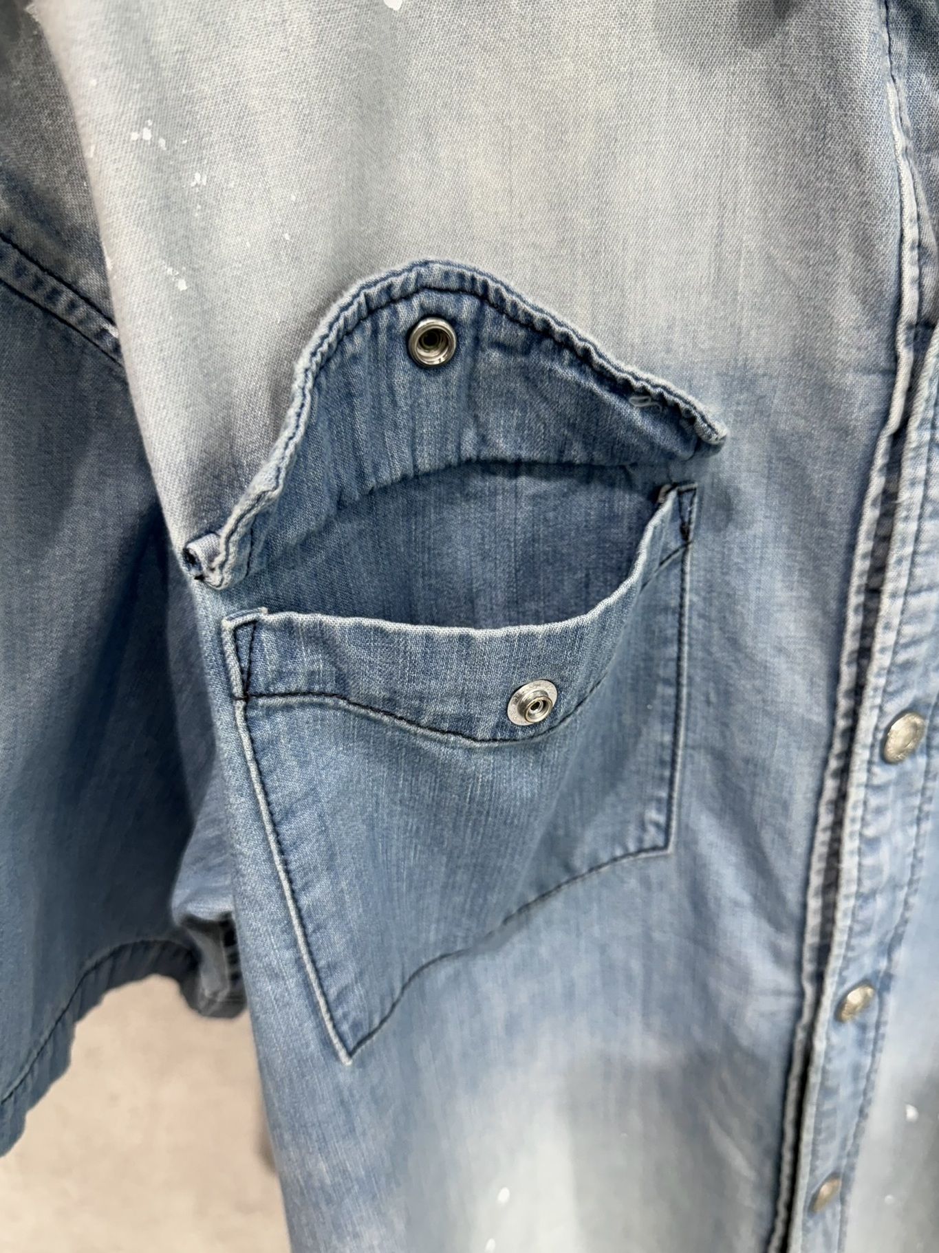 HALF DENIM SHIRTS / RC40-SH-002 / デニム半袖シャツ / ライトインディゴ