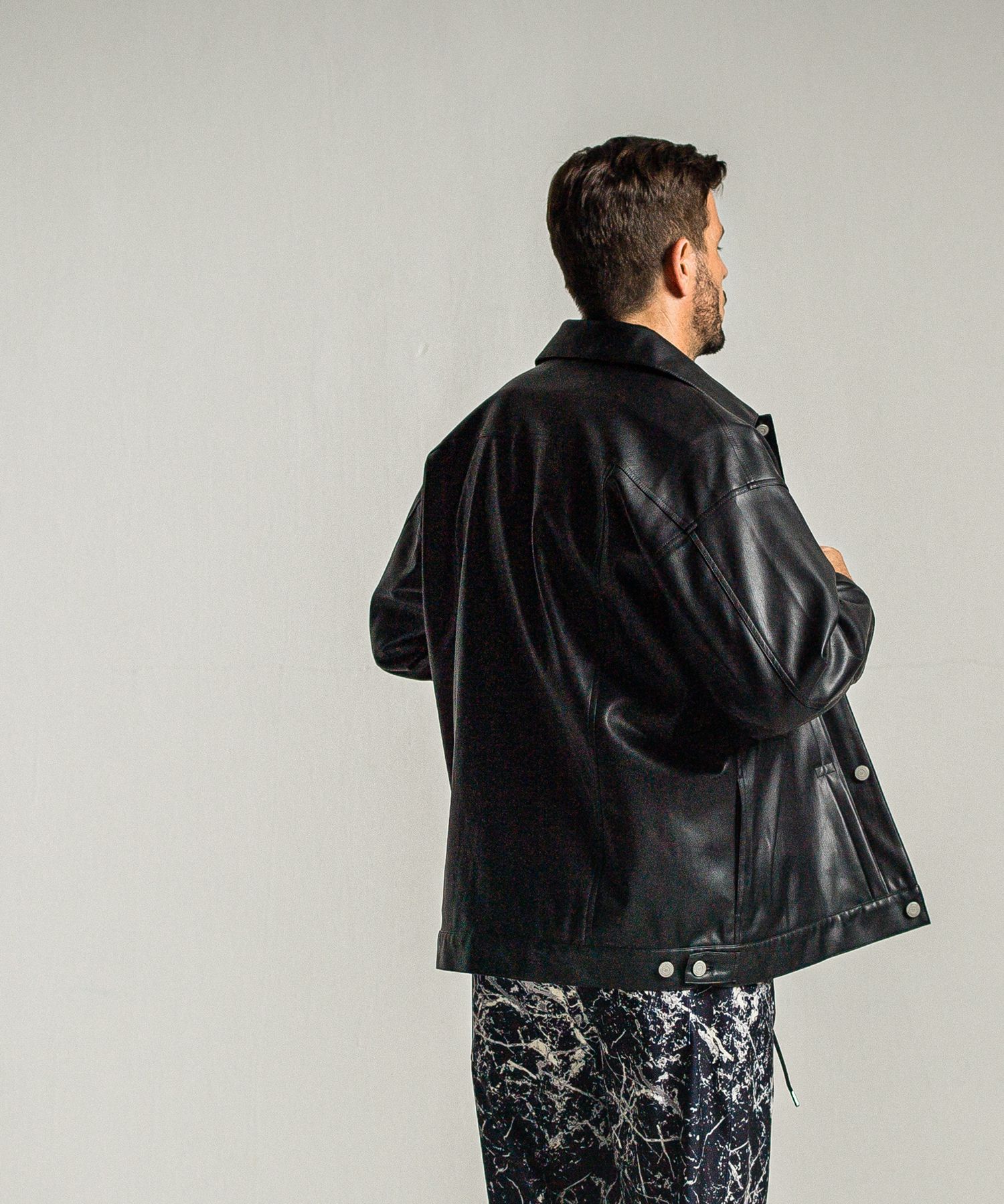 LEATHER OVER 2ND G / RC34-JK-002 / エコレザーGジャン / ブラック