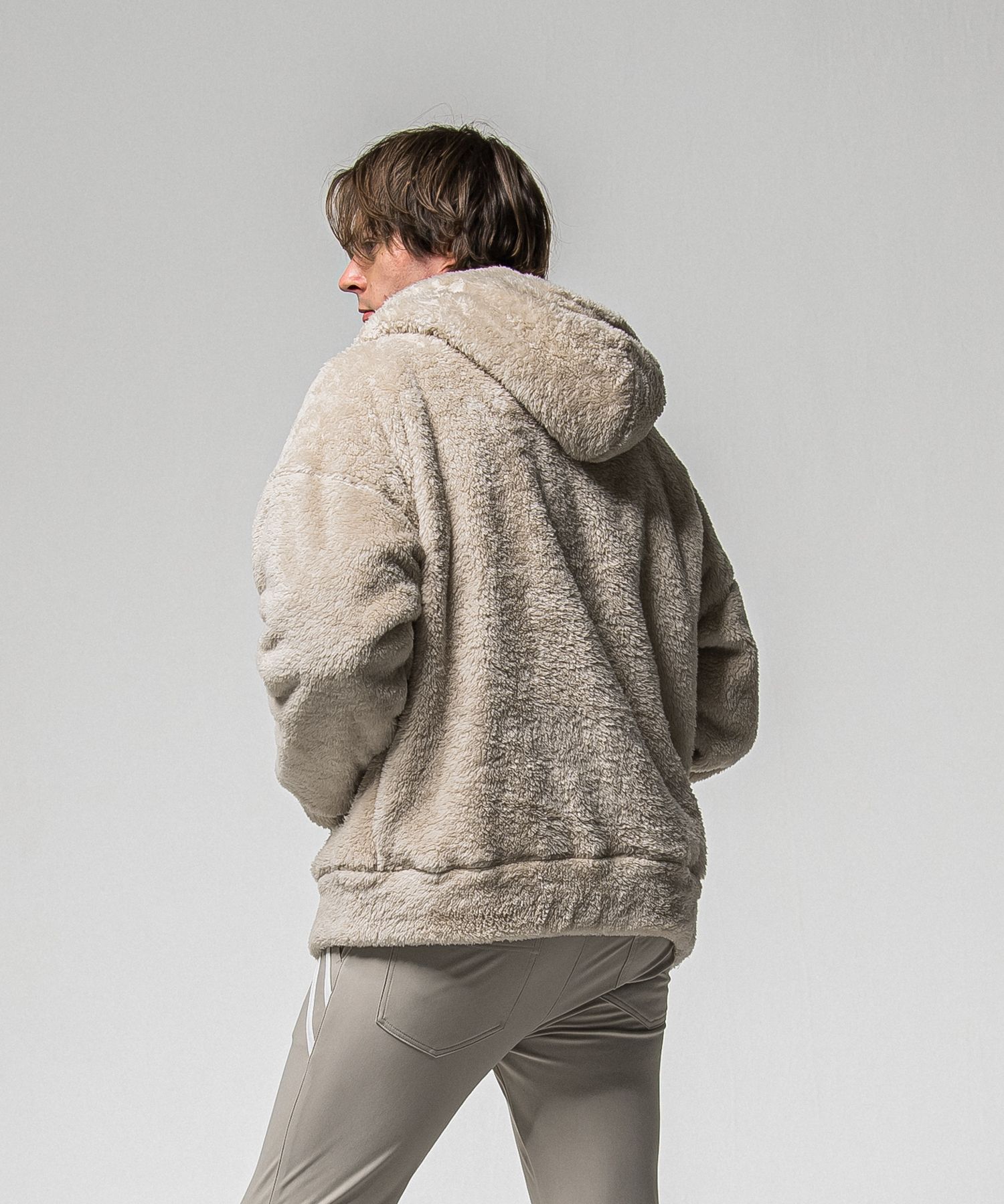 BOA ZIP LOOSE HOODIE / RC38-C-007 / ボアジップパーカー / ブラウン (11月中旬入荷予定)