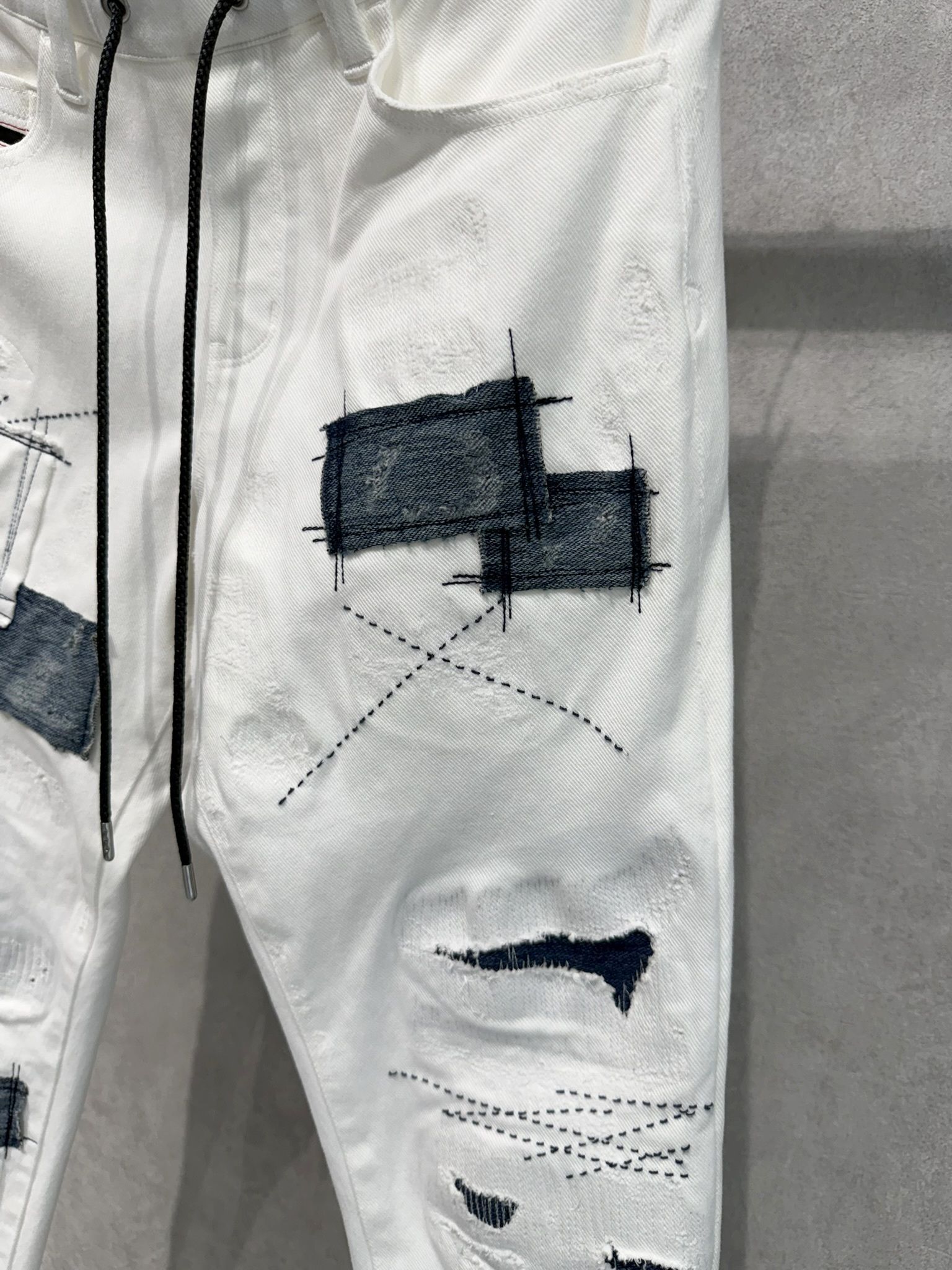 MICK DENIM JERSEY / BASIC-ST-020 / デニムジャージテーパードパンツ / ホワイトリメイク