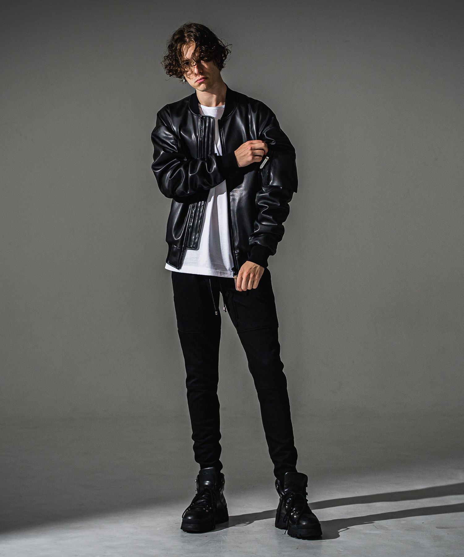 DAVID JACKET / RC41-JK-003 / MA-1 / ブラックレザー (9月下旬入荷予定)