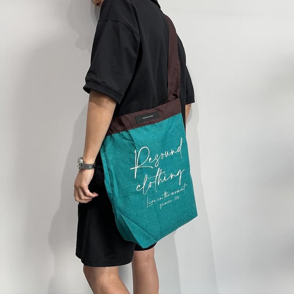 「Lagu×RESOUND」 BLANKET & ECOBAG / RL-BLBAG-1 / ブランケット&ショルダーエコバッグ / ターコイズ
