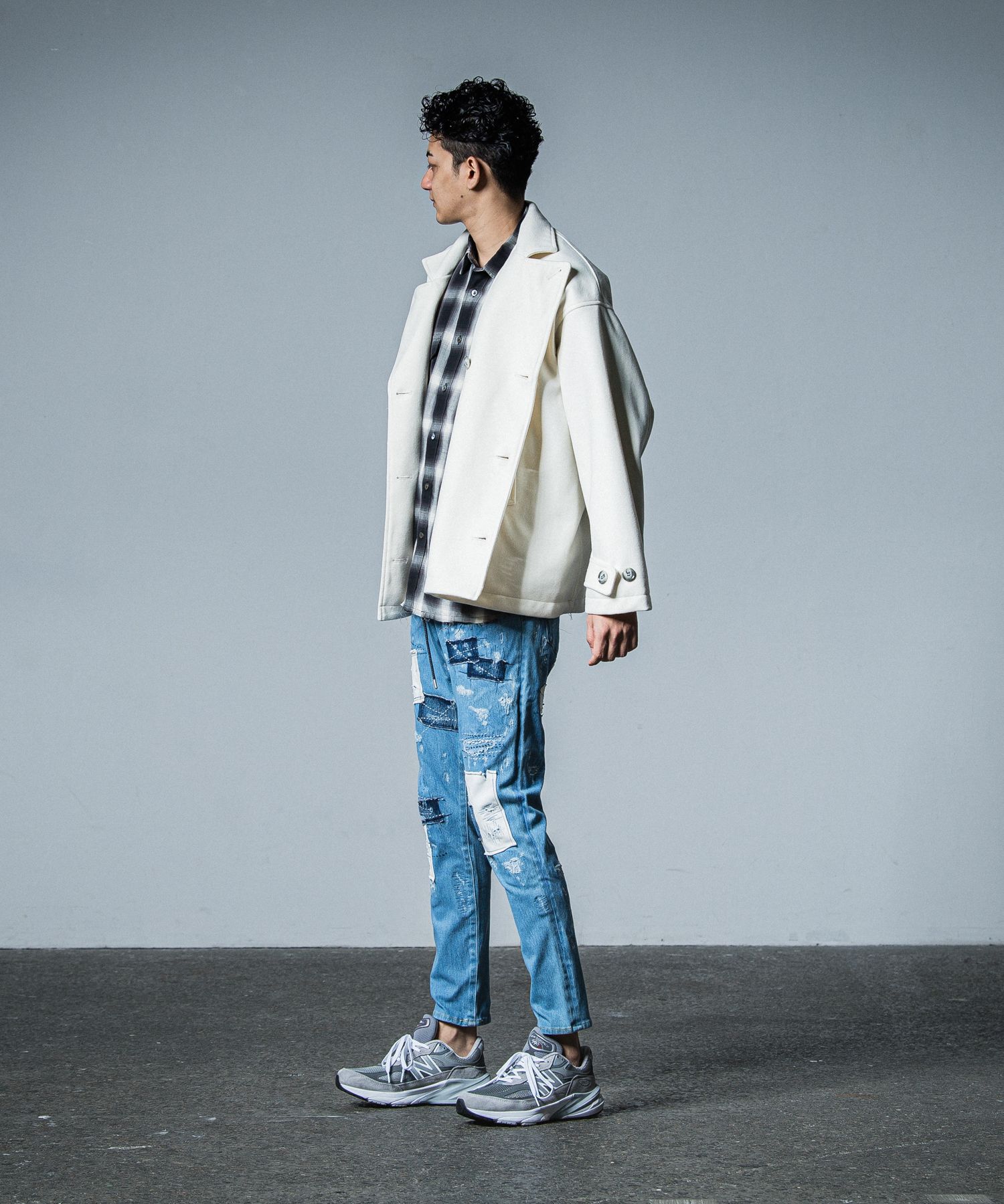 MICK DENIM JERSEY / RC33-ST-020 / デニムジャージテーパードパンツ / ライトインディゴリメイク