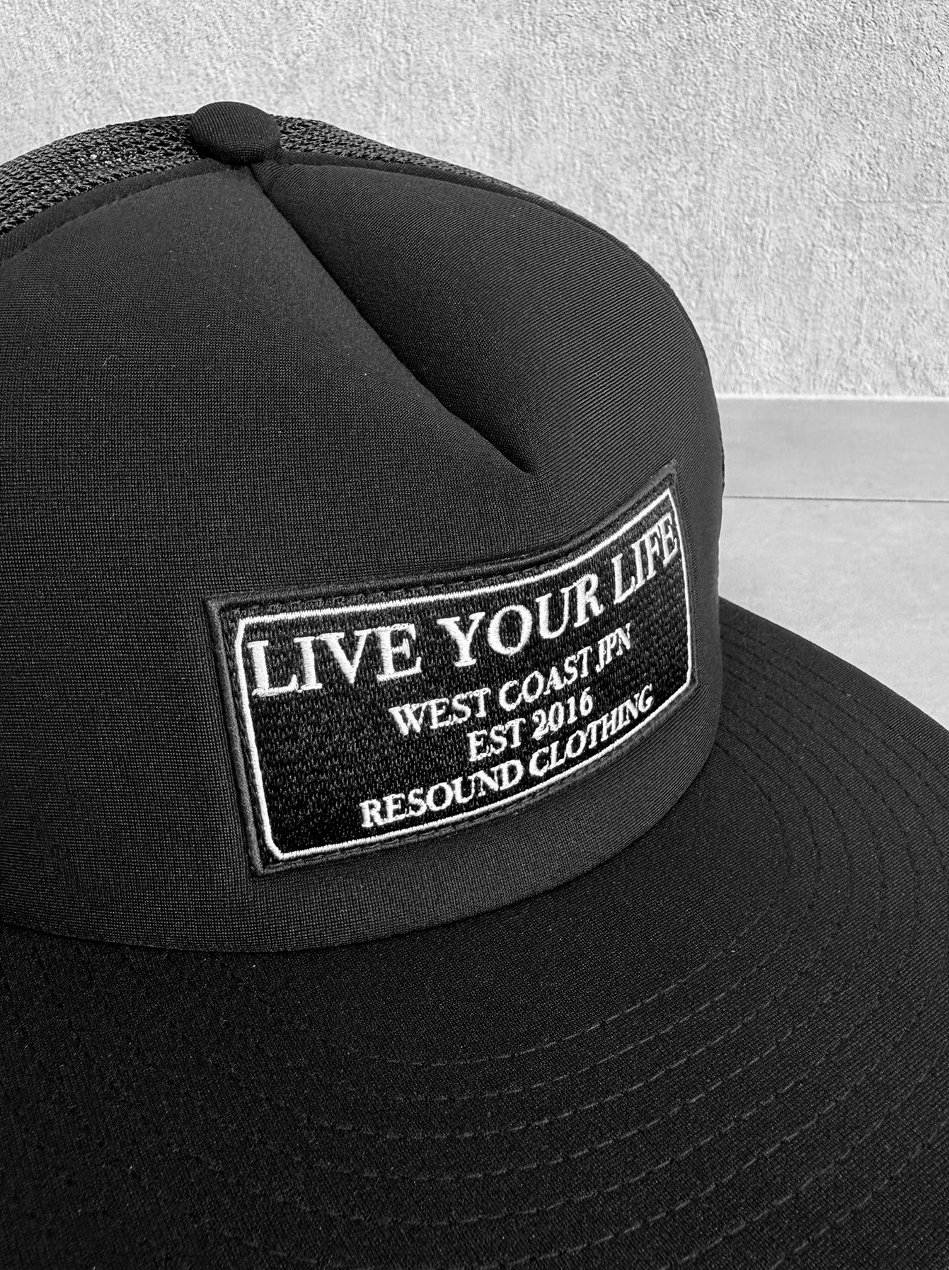 LIVE MESH CAP / RC35-CAP-001 / ロゴワッペンメッシュキャップ / ブラック