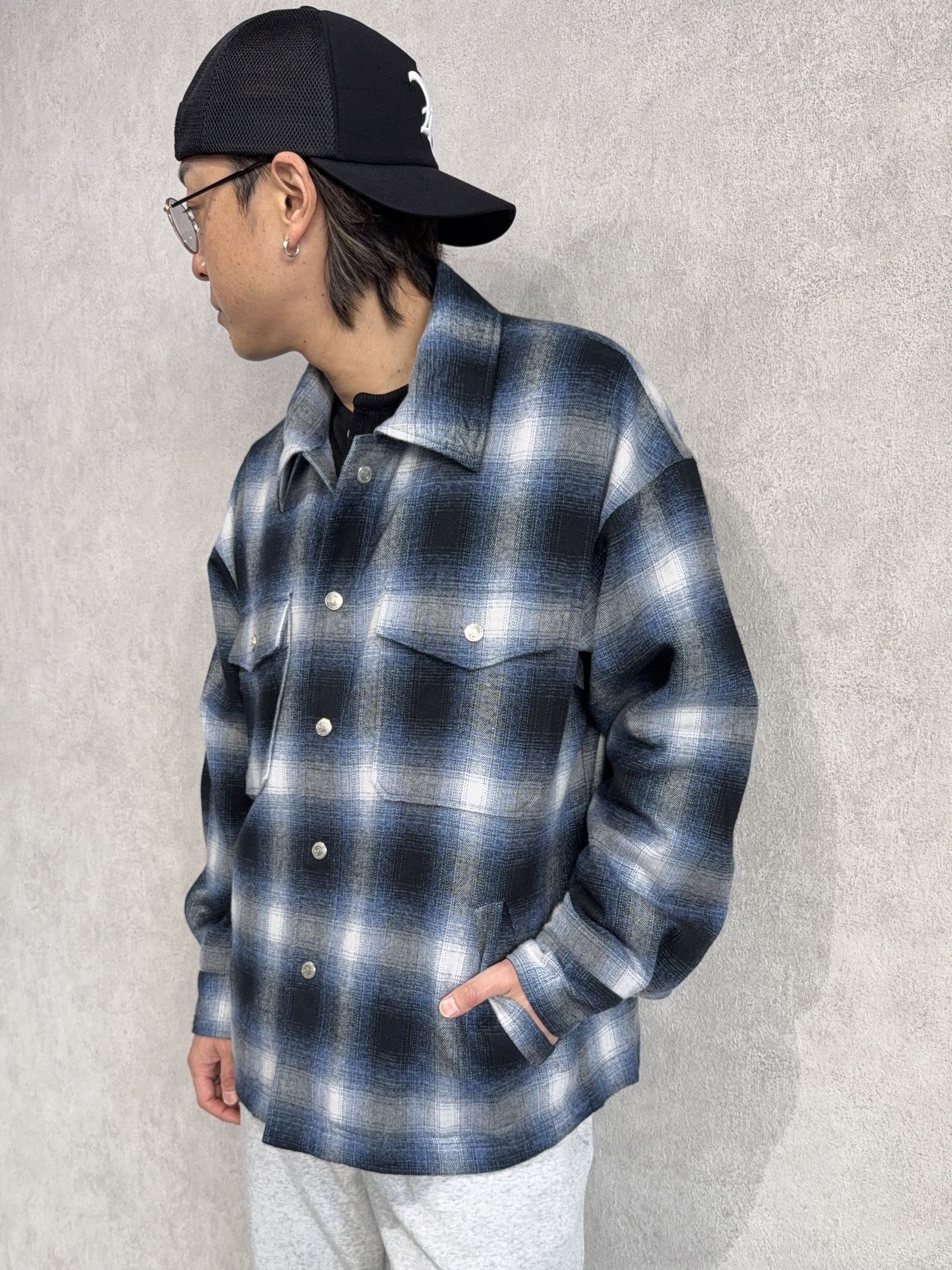 FLANNEL CHECK JK / RC38-JK-007 / フランネルチェックCPOジャケット / ブルー