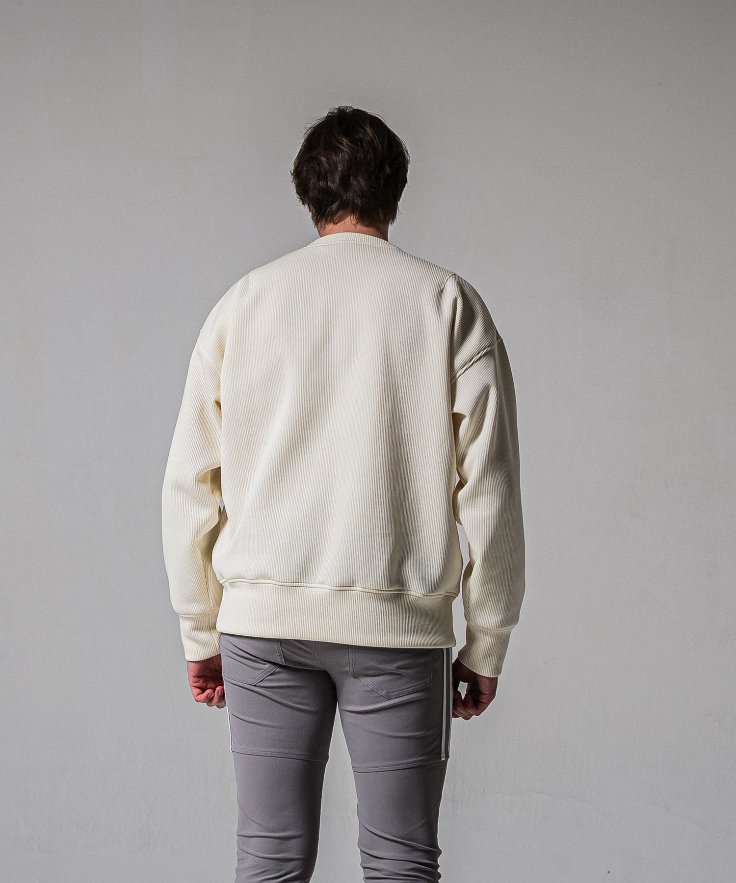 AZE MILITARY DROP TRAINER / RC39-C-003 / 高機能畦編みニットトレーナー / オフホワイト (1月下旬入荷予定)