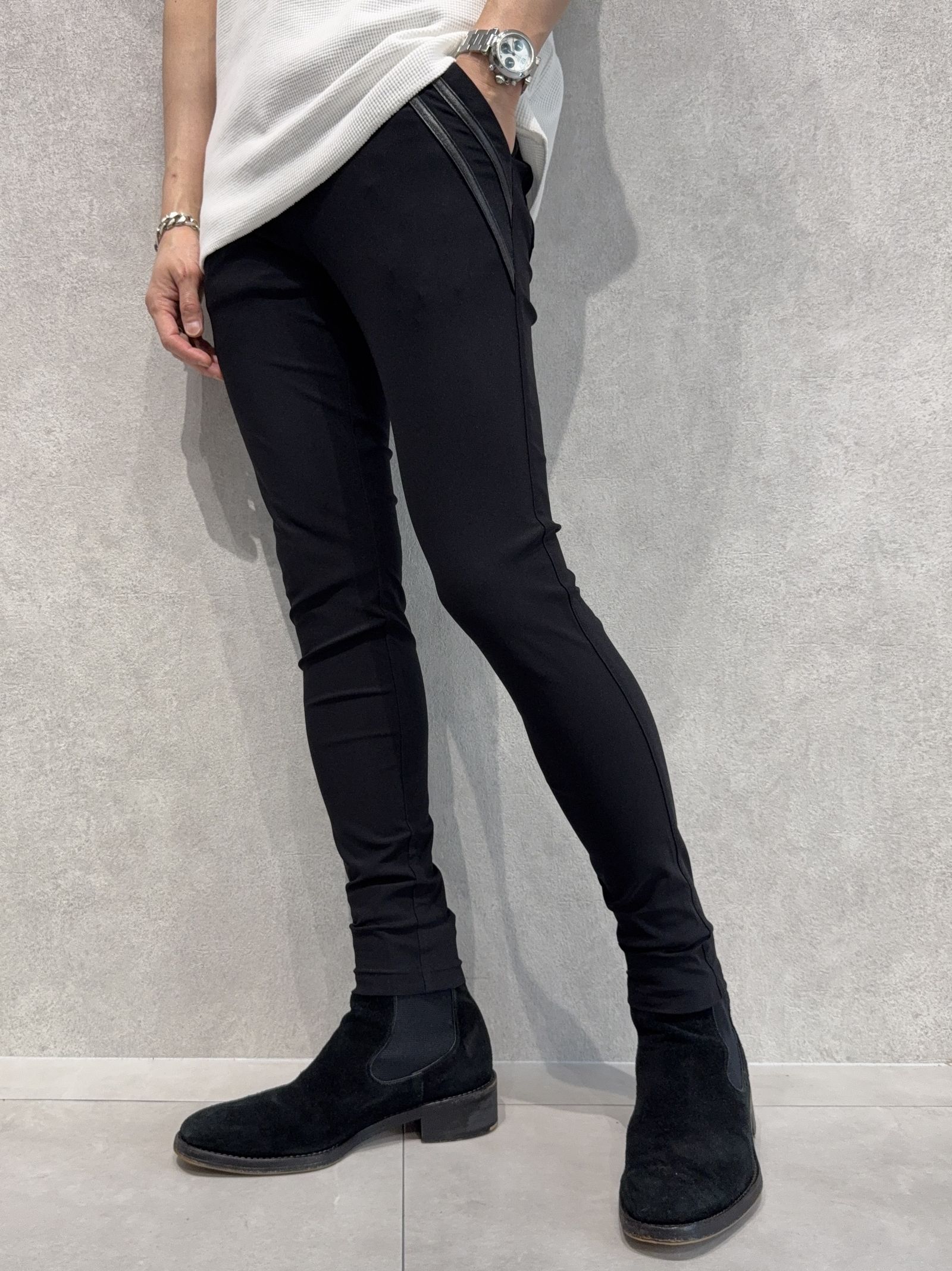 EDGE NYLON PT / BASIC-ST-014 / エッジナイロンラインパンツ / ブラック×ブラック