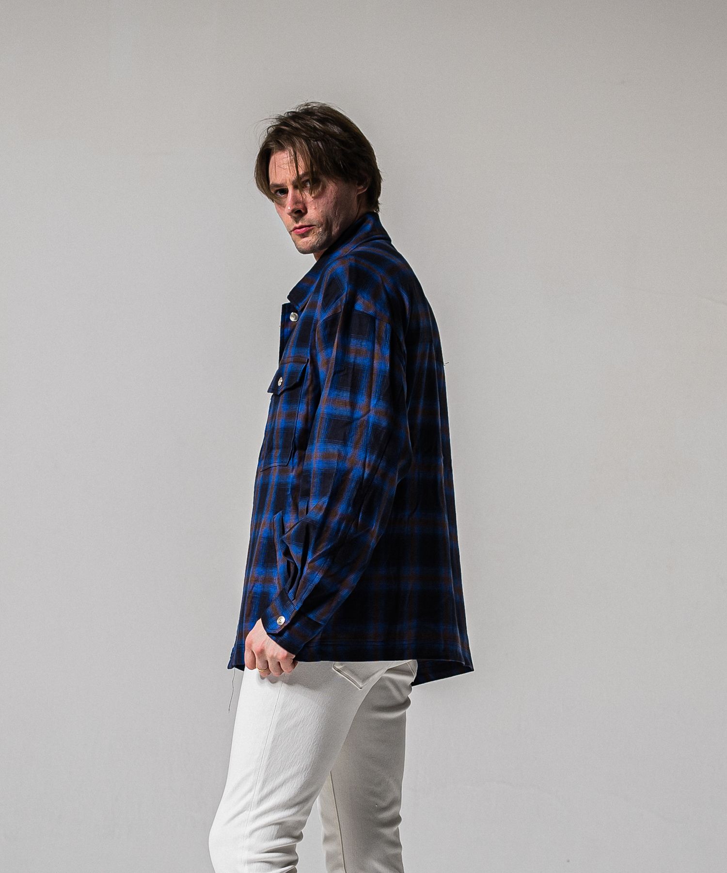 50S CHECK JK / RC39-JK-007C / チェックシャツジャケット / ブルー (2月中旬入荷予定)