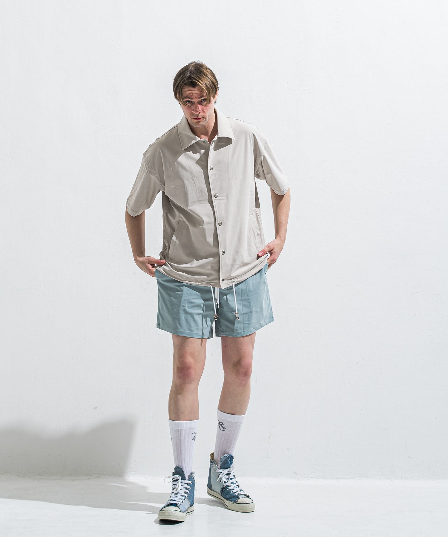 TV NYLON SHORTS / RC40-HP-004 / リラックスナイロンショーツ / アクア (6月上旬入荷予定)