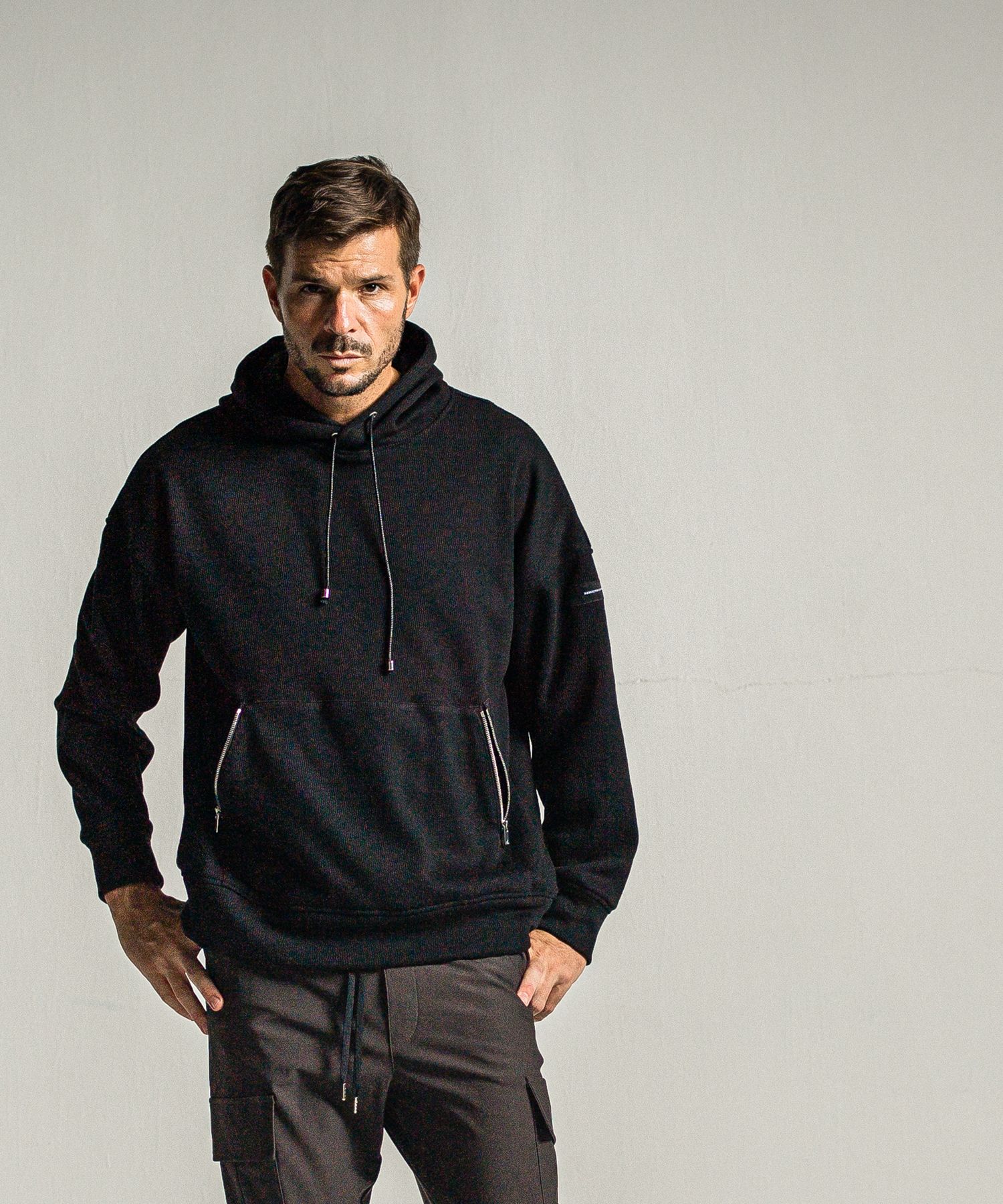 SHAGGY FLEECE THERMAL PULLOVER HOODIE / RC34-C-003 / 裏起毛サーマルパーカー / ブラック