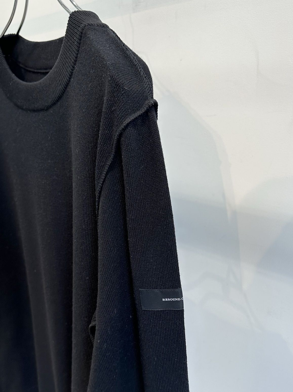 OUT SEAM SWEATER / RC30-K-001 / アウトシームニット / ブラック