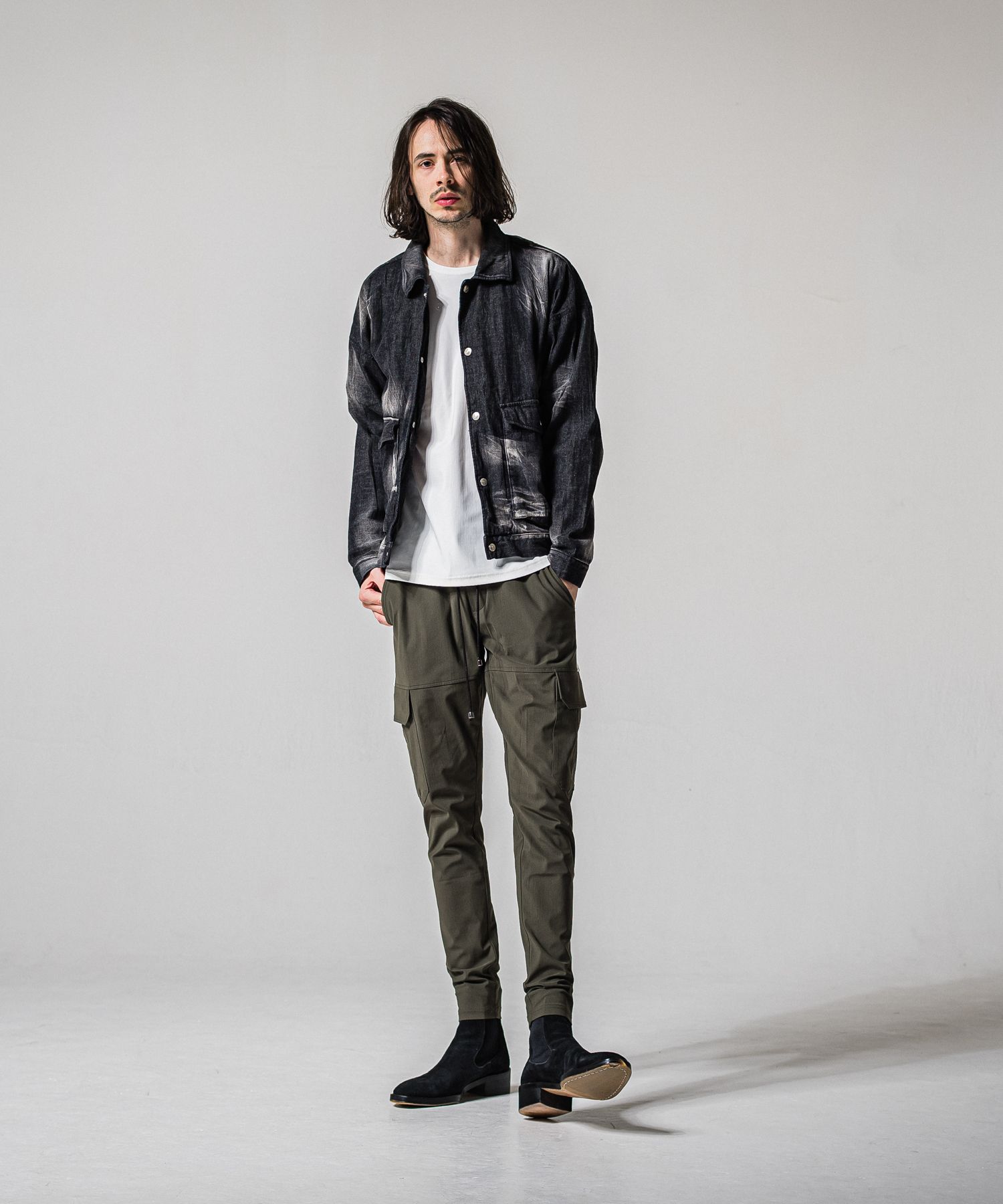 DARRELL CARGO PT / BASIC-ST-010 / ナイロン ラインカーゴパンツ / カーキ (2月下旬入荷予定)