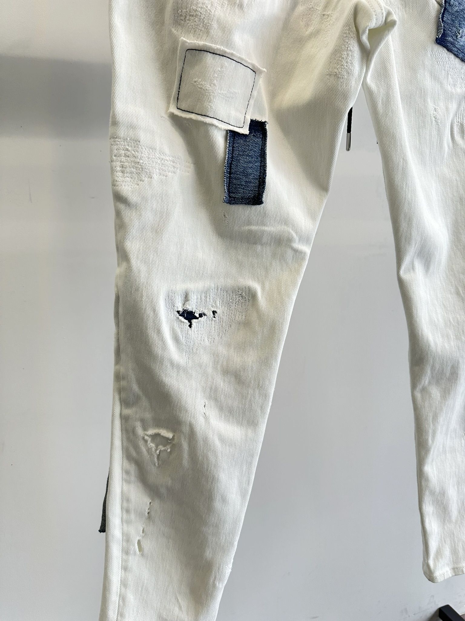 MICK DENIM JERSEY / BASIC-ST-020 / デニムジャージテーパードパンツ / ホワイトリメイク (9月上旬入荷予定)