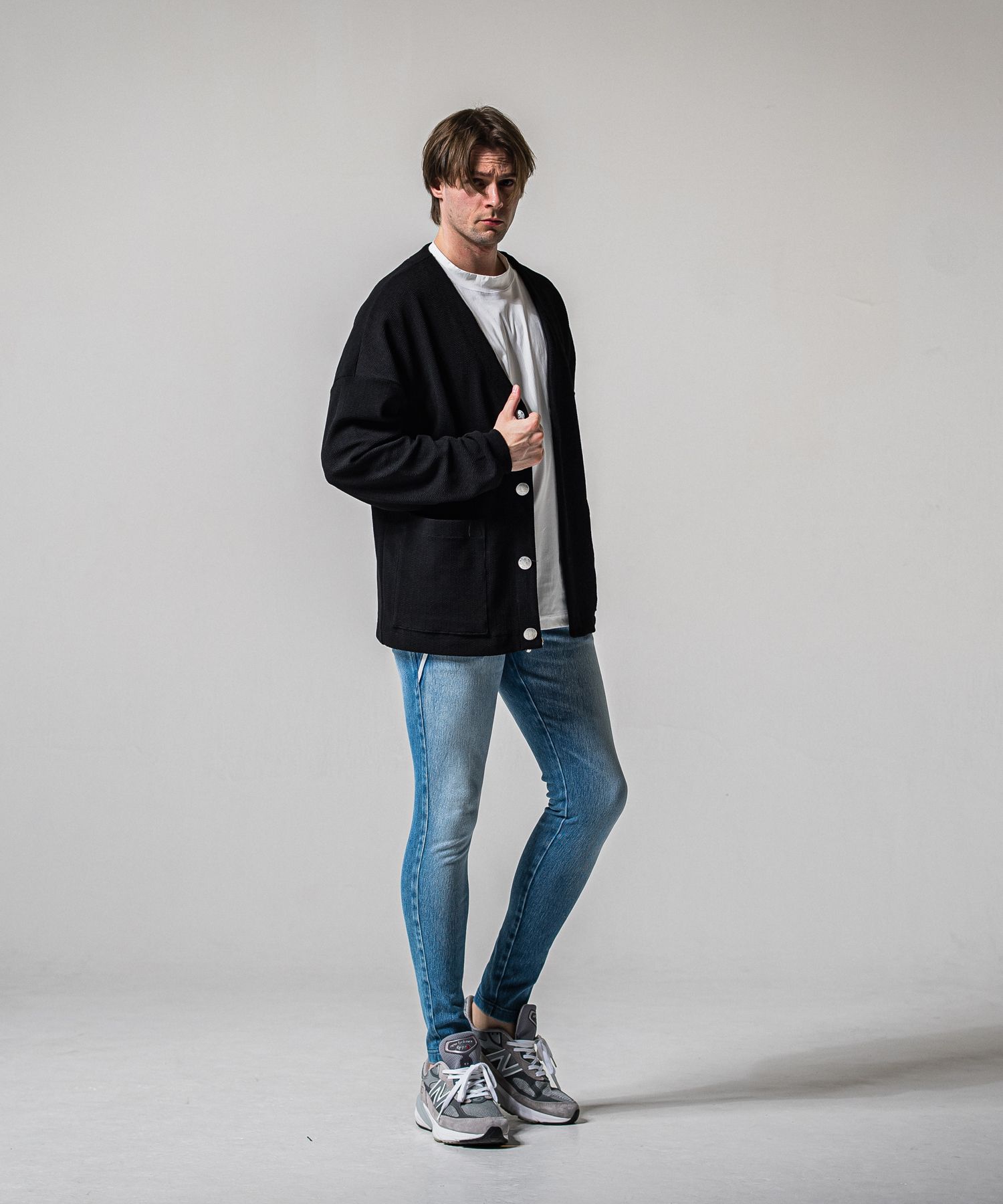 BLISTER KNIT C/D / RC41-C-004 / ブリスターニットカーディガン / ブラック (8月下旬入荷予定)
