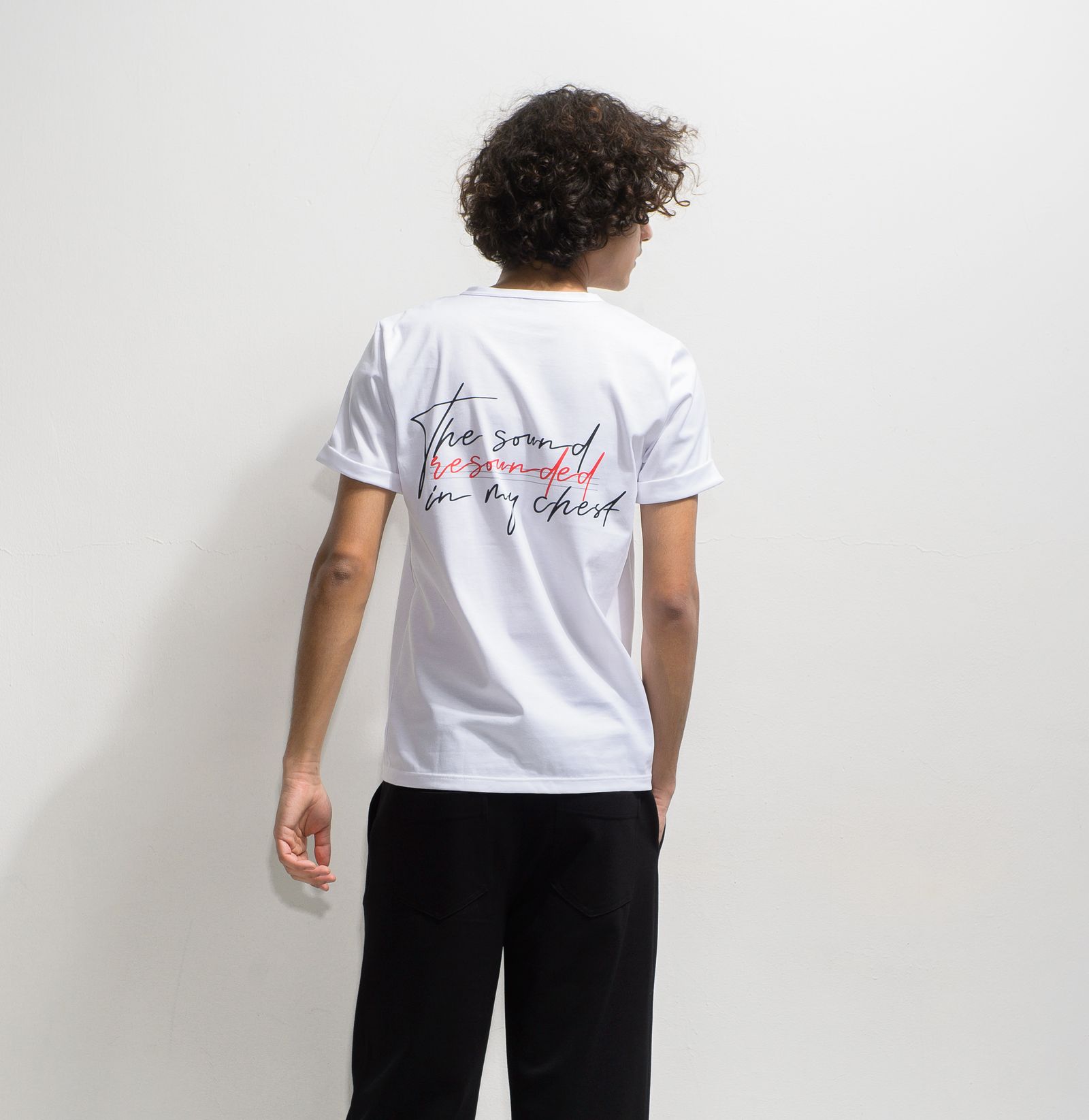 MESSAGE CHEST ROLL UP JERSEY TEE / RC20-T-003 / バックプリントTシャツ