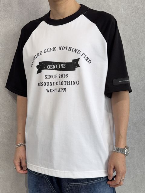 COLLEGE RAGLAN OVER TEE / RC39-T-002 / カレッジロゴラグランビッグTシャツ / ホワイト×ブラック