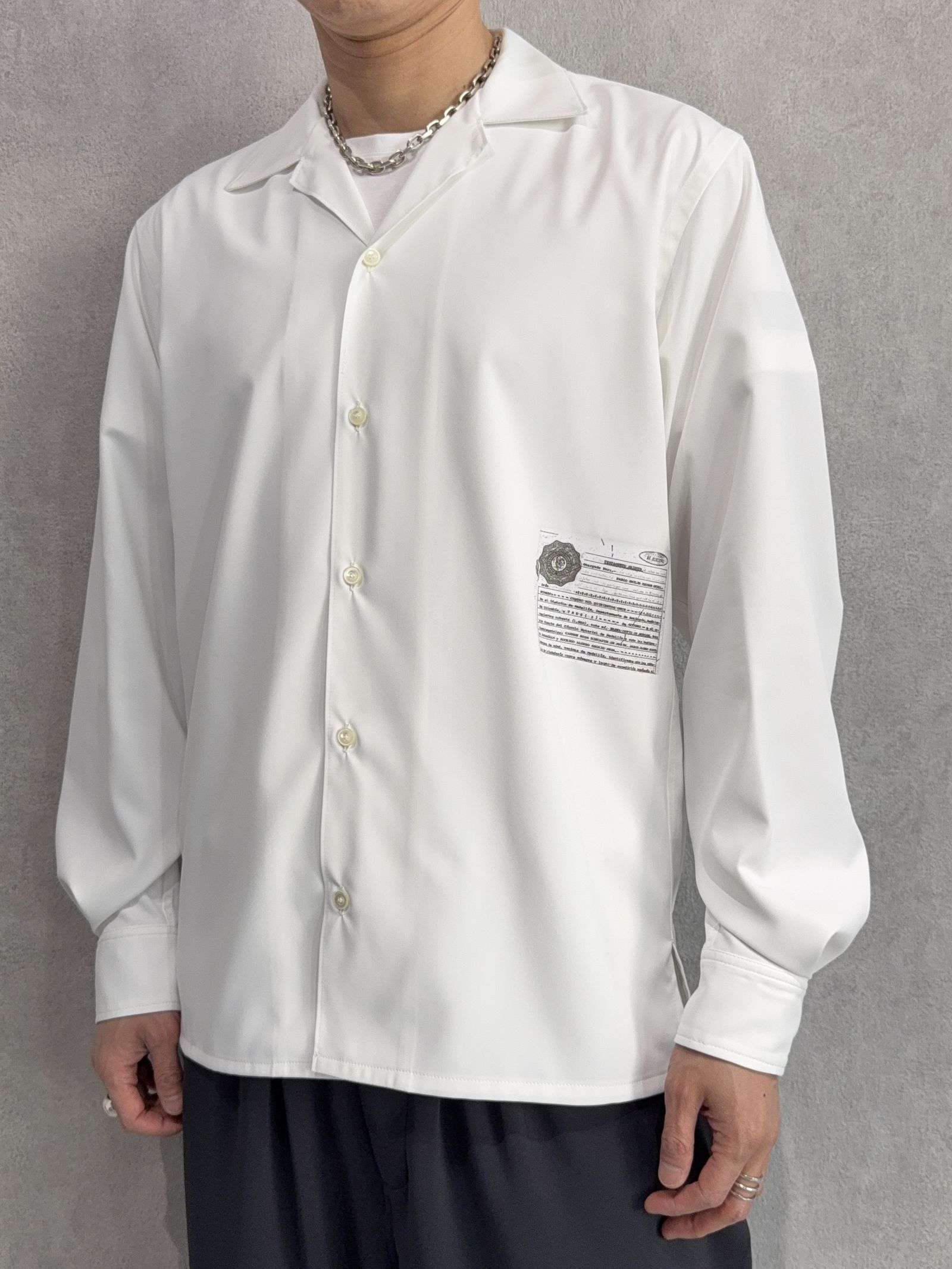 WILL SHIRTS / DP1-SH-001 / ウィルプリントオープンカラーシャツ / ホワイト