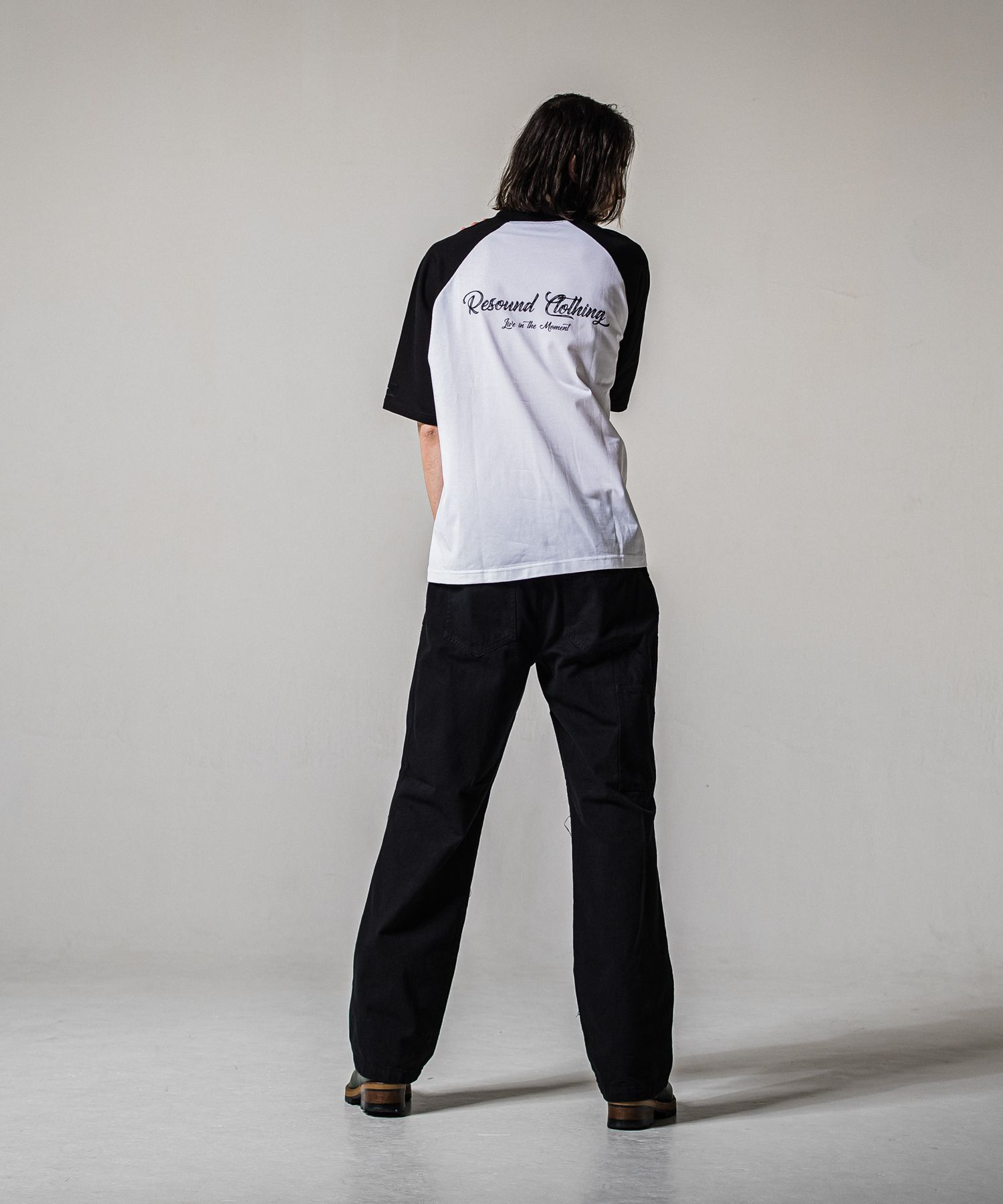 BACK RC RAGLAN OVER TEE / RC39-T-001 / バックロゴラグランビッグTシャツ / ホワイト×ブラック (4月上旬入荷予定)