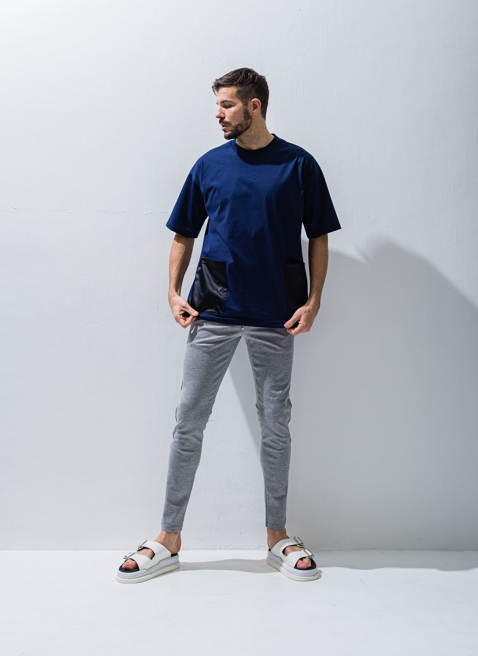SIDE POCKET OVER TEE / RC28-T-005 / サイドポケットビッグTシャツ / ネイビー