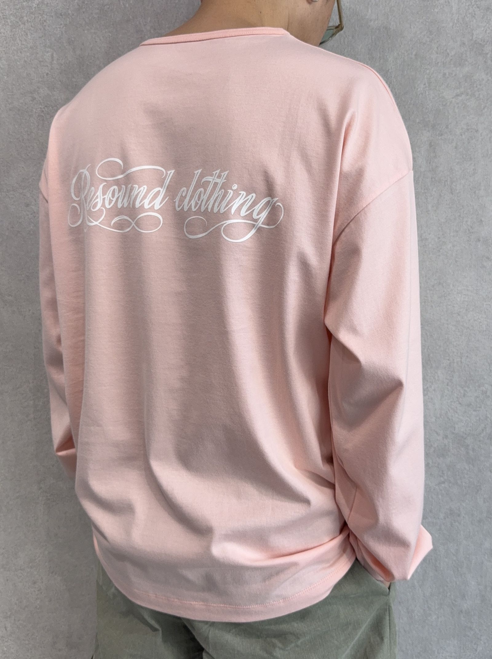 PIN ST RC OVER LONGSLEEVE TEE / RC41-T-003 / オーバーサイズ長袖バックロゴTシャツ / ピンク
