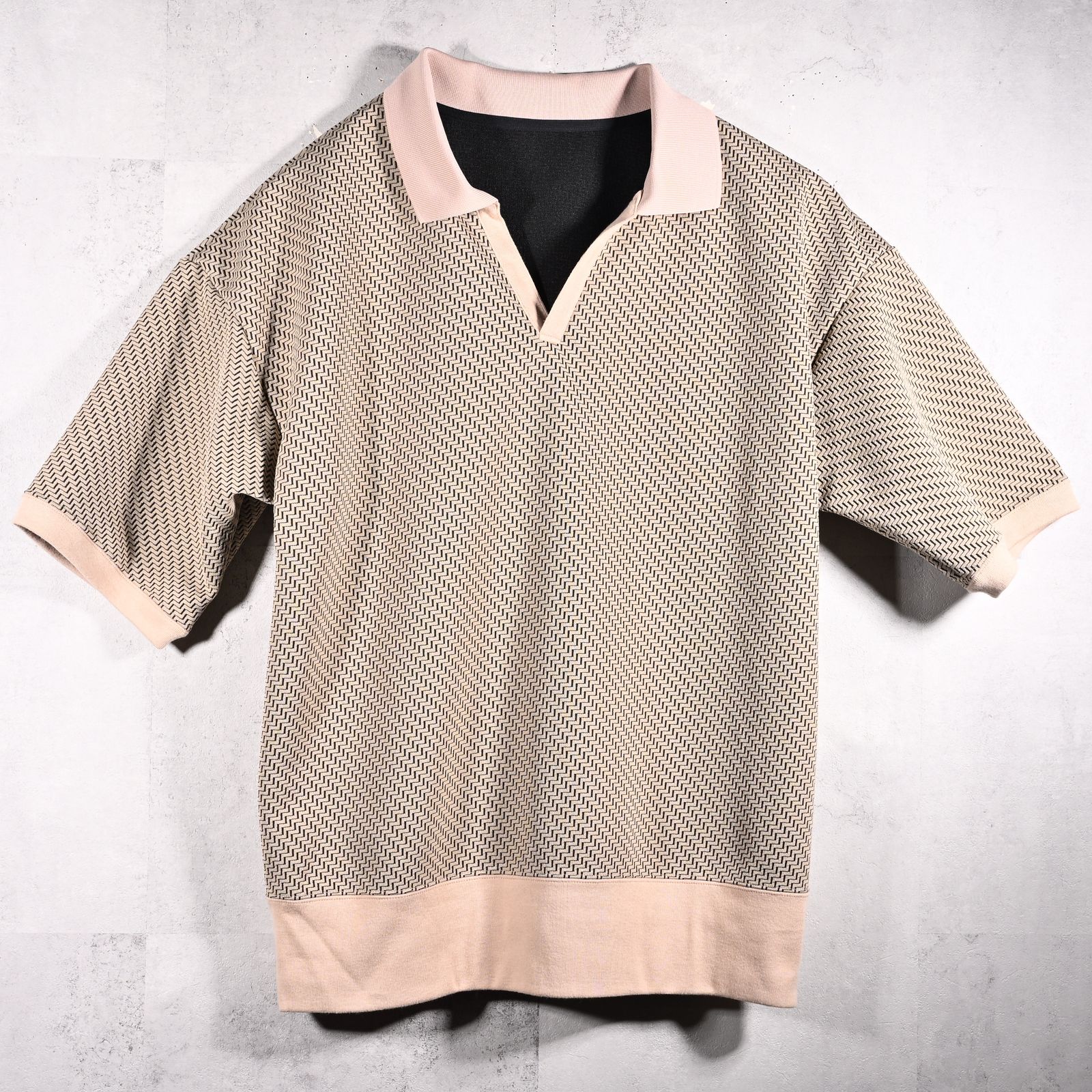 BLISTER POLO / DP1-T-005 / ブリスターニットスキッパーポロ / ベージュ (4月上旬入荷予定)