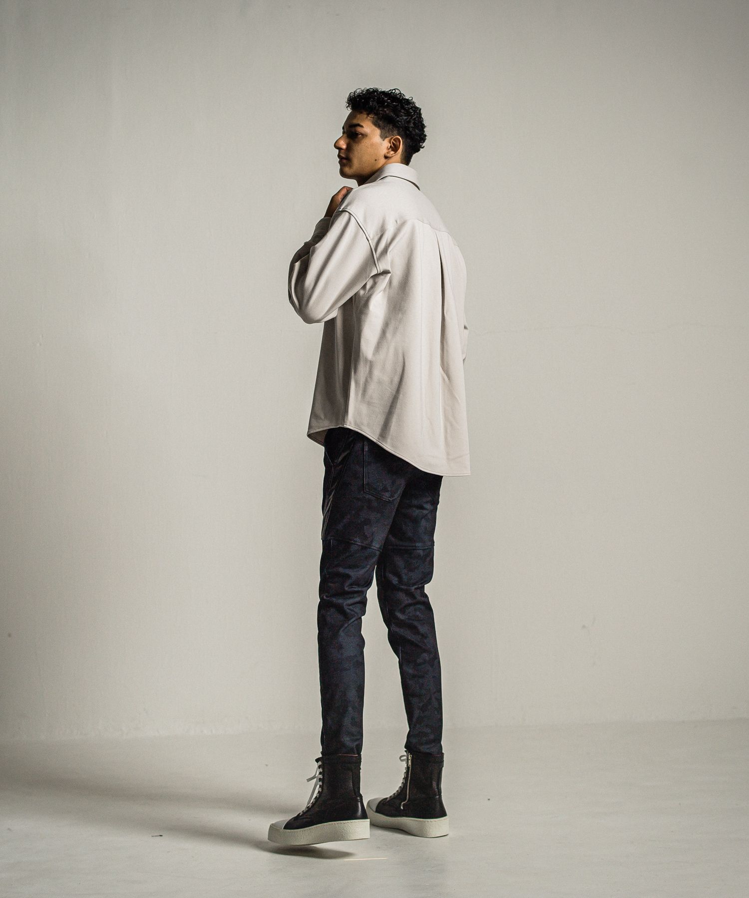 JERSEY JACK SHIRT / RC34-SH-001 / 裏起毛オーバーサイズシャツ / グレー