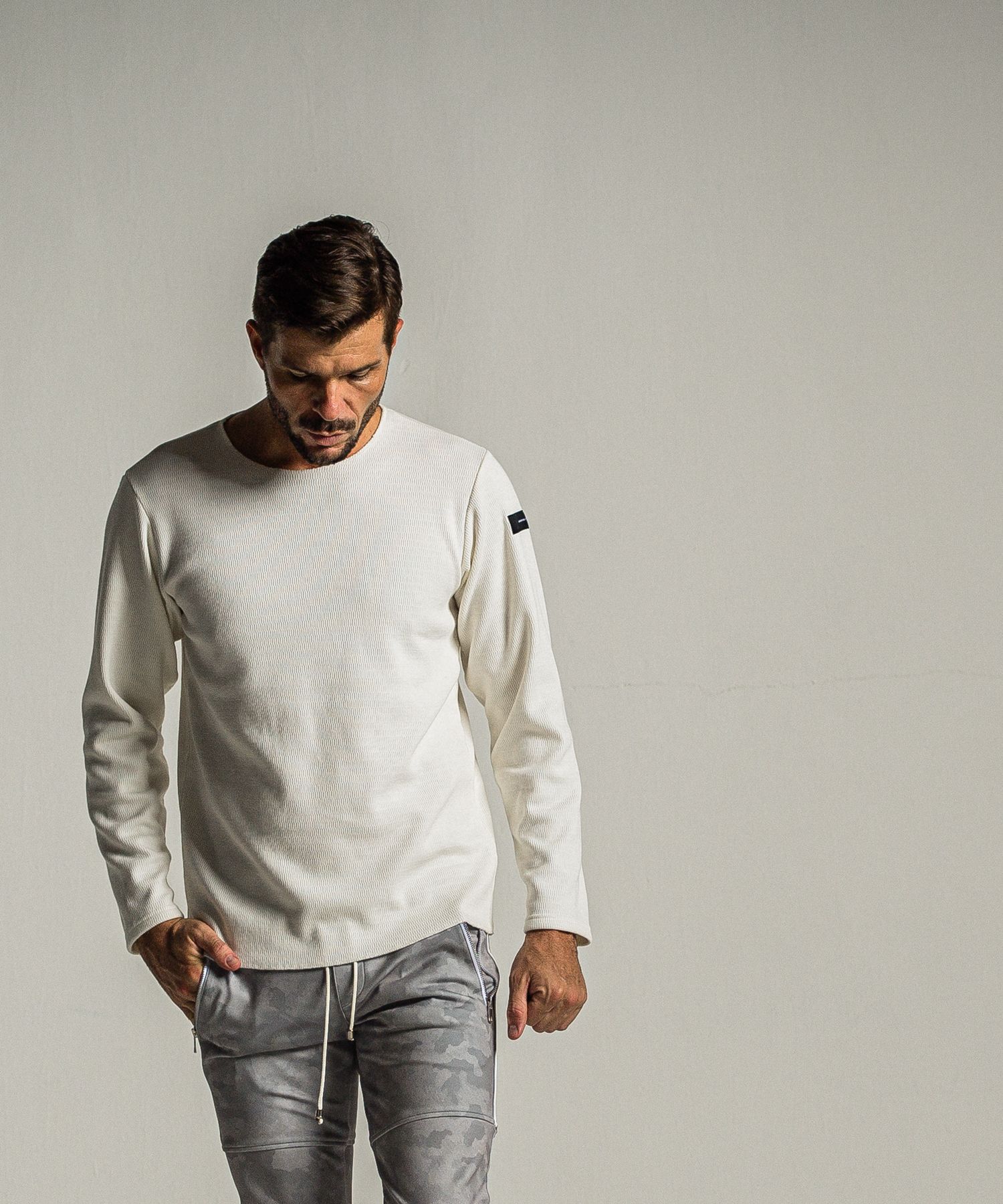 VELOURS FLEECE NEO THERMAL / RC34-C-001 / 裏起毛サーマルロングTシャツ / ホワイト