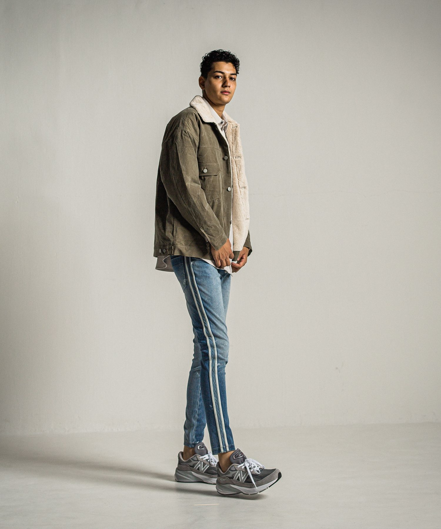 JERSEY JACK SHIRT / RC34-SH-001 / 裏起毛オーバーサイズシャツ / グレー